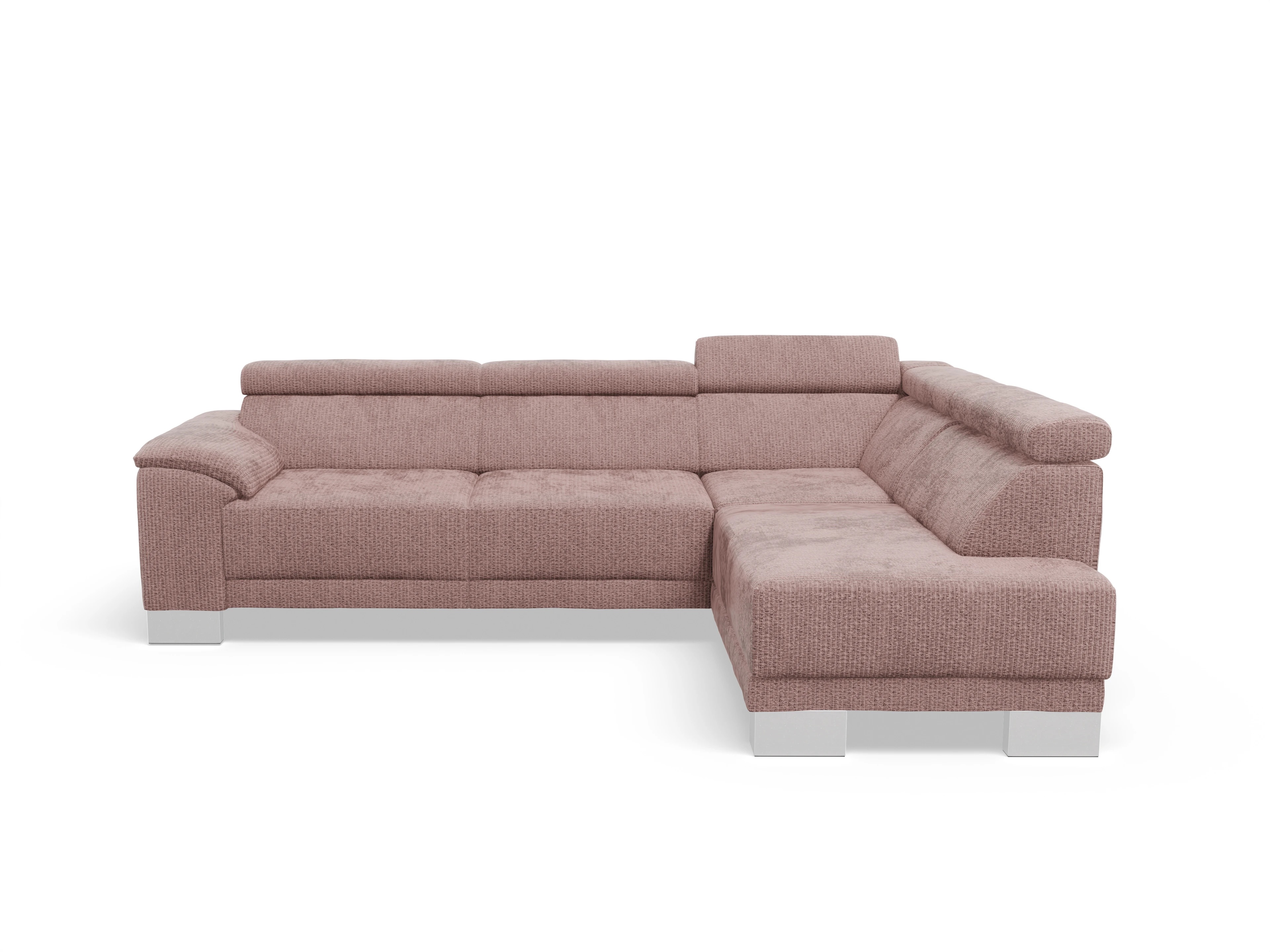 Ansicht des Produktes Antonio Ecksofa rechts Abschluss offen in Stoff Rosa