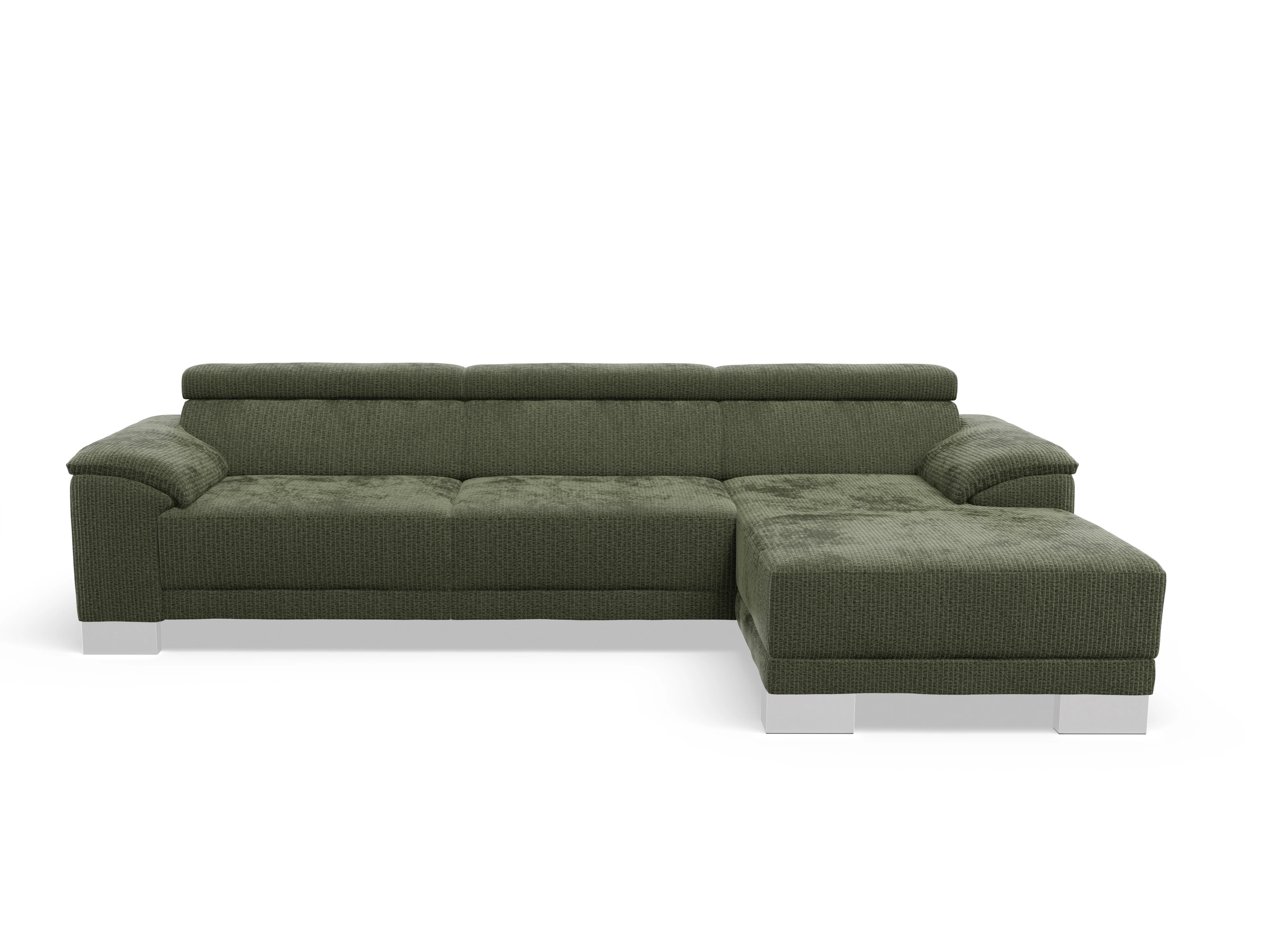 Antonio Ecksofa LO Large R Ansicht des Produktes Antonio Ecksofa rechts Abschluss offen in Stoff Grün
