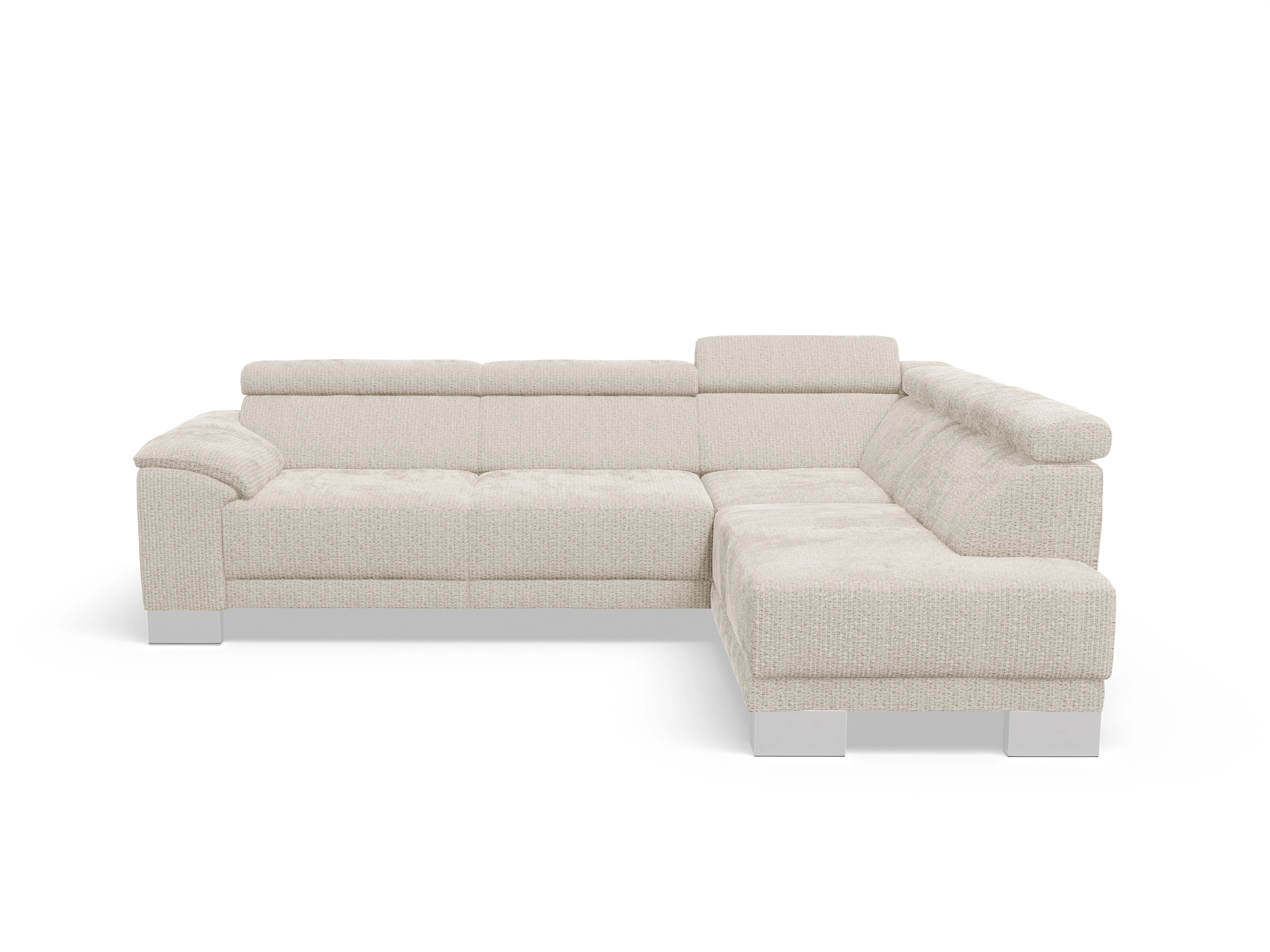 Ansicht des Produktes Antonio Ecksofa rechts Abschluss offen in Stoff Beige