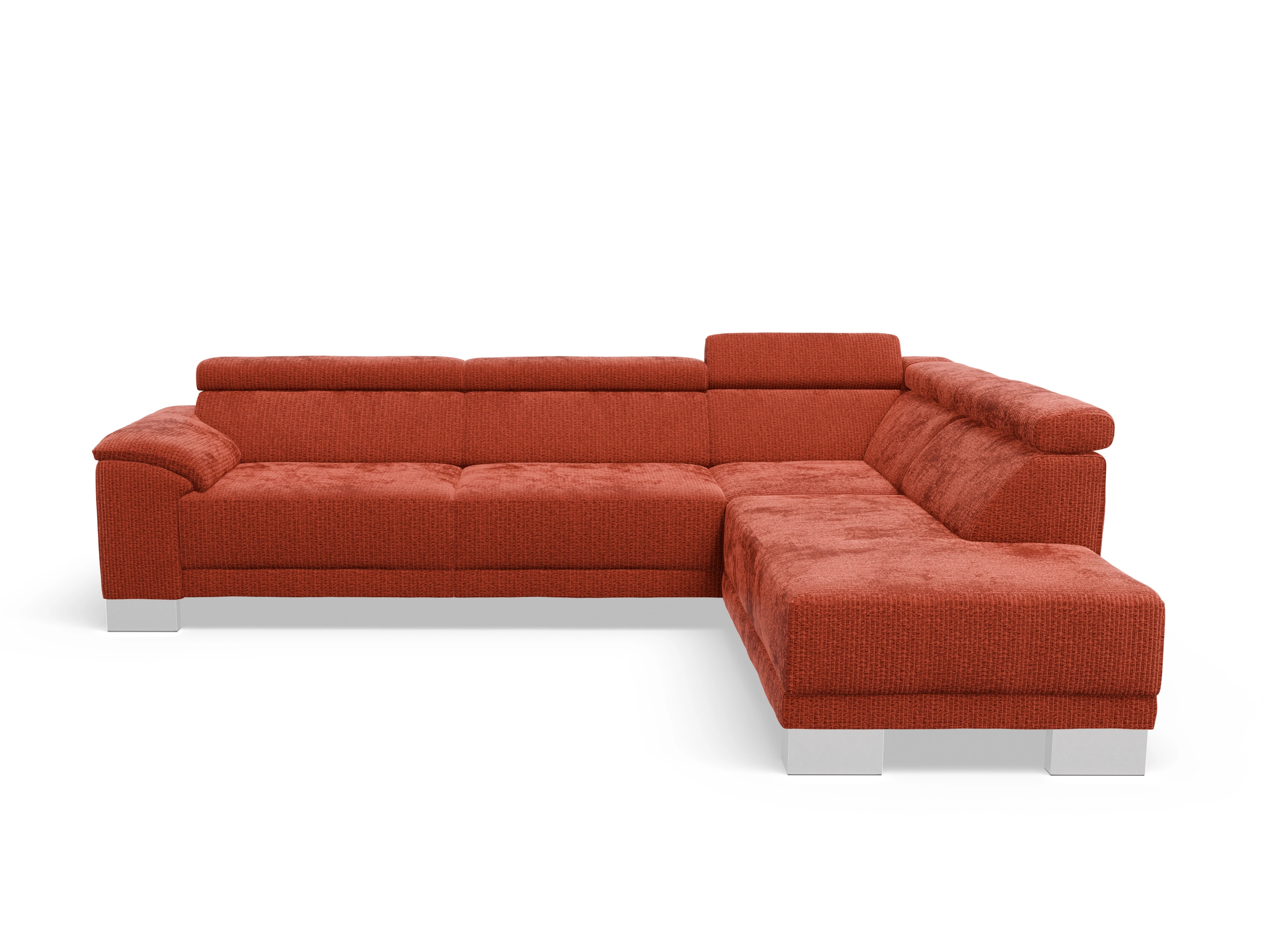 Ansicht des Produktes Antonio Ecksofa rechts Abschluss offen in Stoff Orange