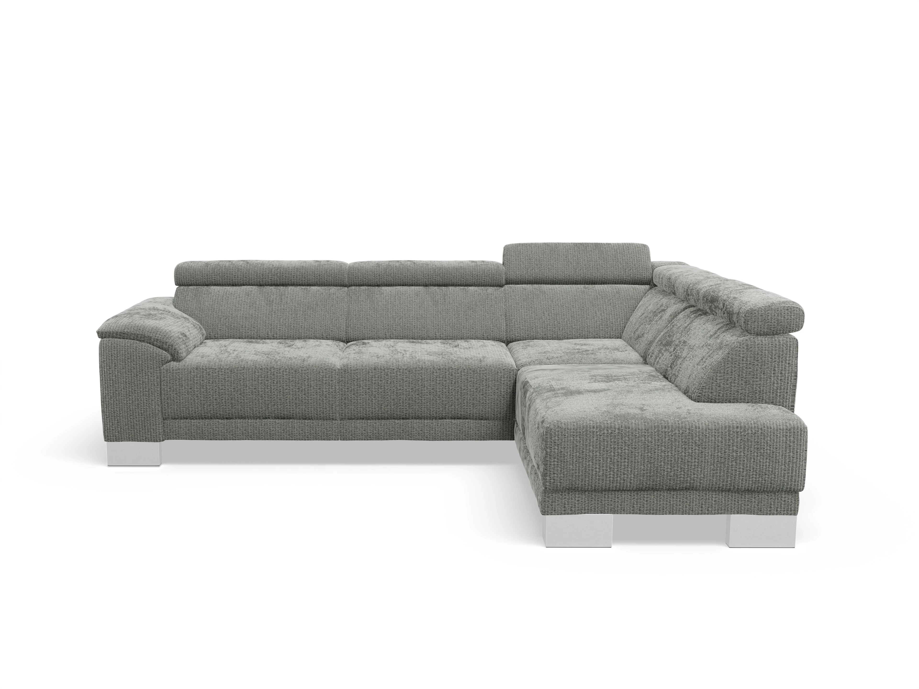 Ansicht des Produktes Antonio Ecksofa rechts Abschluss offen in Stoff Grau