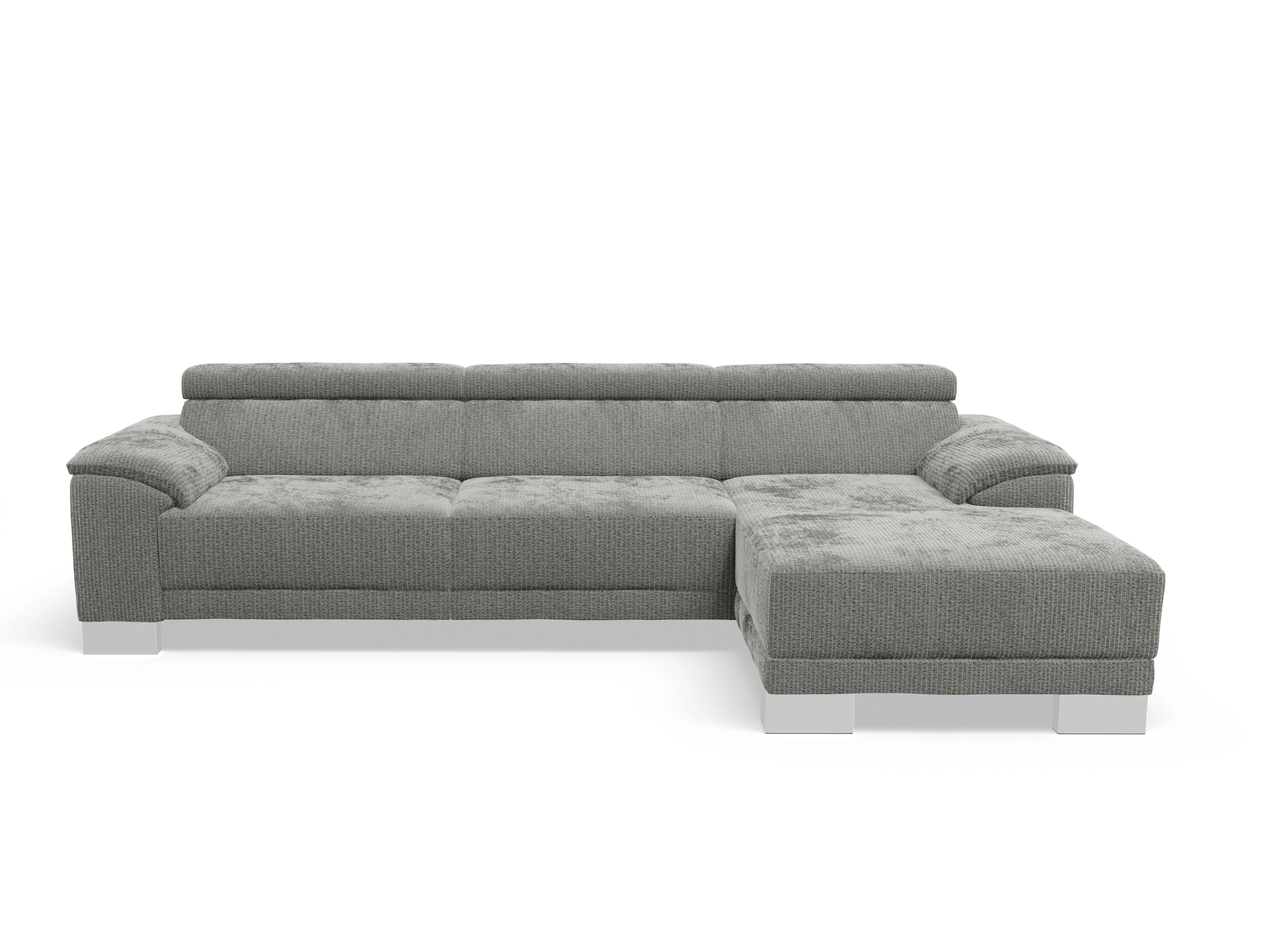 Antonio Ecksofa LO Large R Ansicht des Produktes Antonio Ecksofa rechts Abschluss offen in Stoff Grau