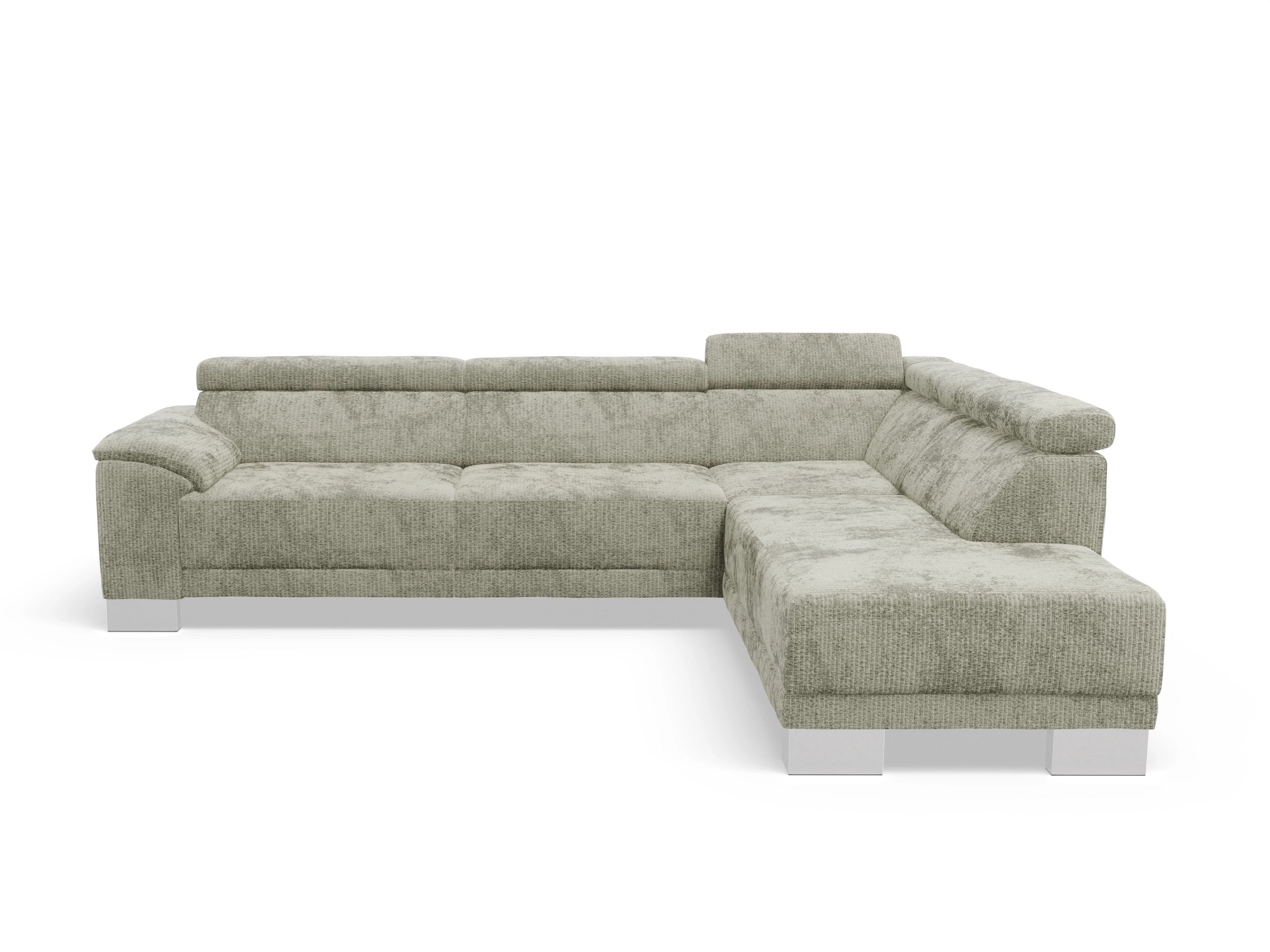 Ansicht des Produktes Antonio Ecksofa rechts Abschluss offen in Stoff Grau