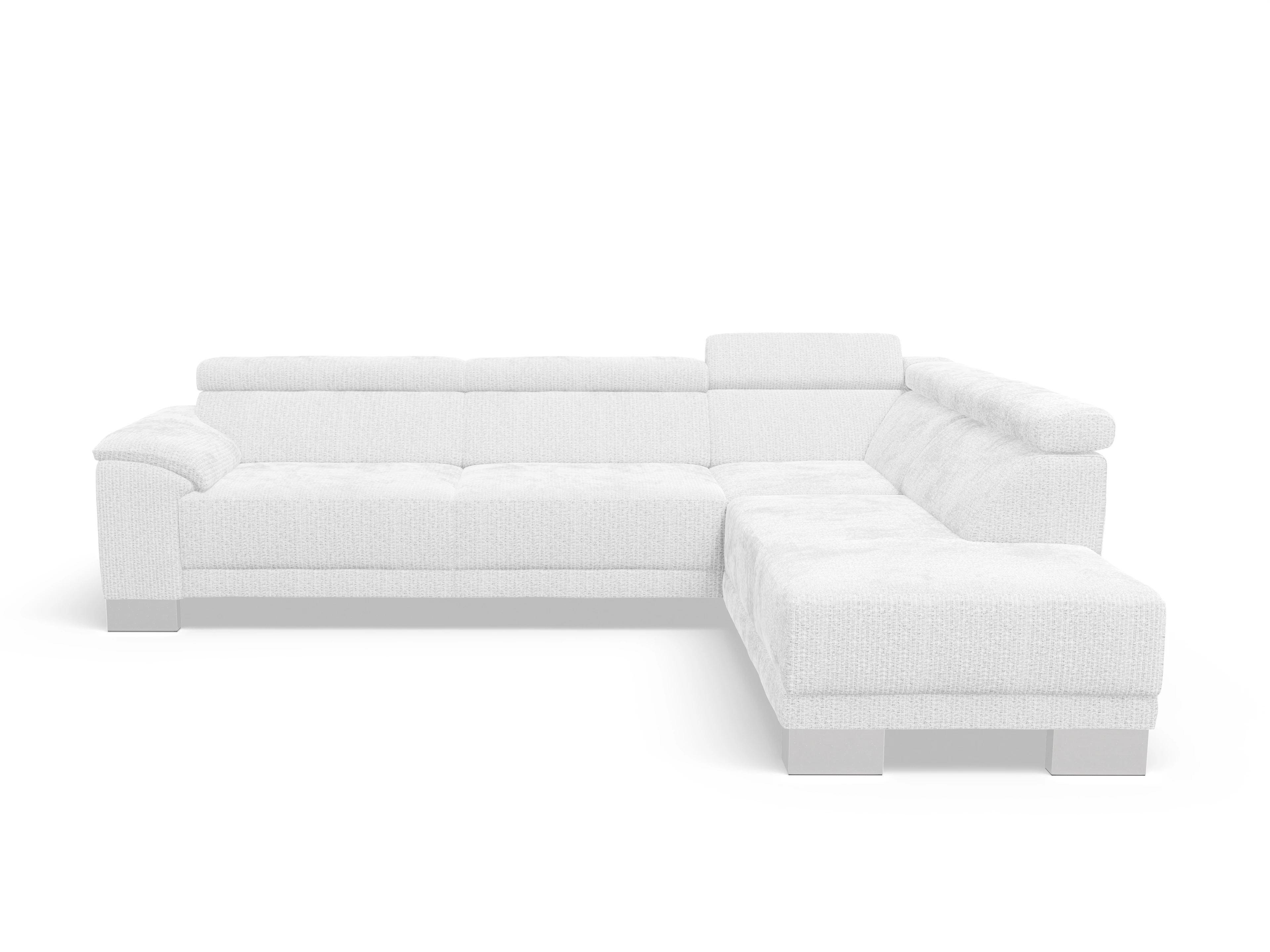 Ansicht des Produktes Antonio Ecksofa rechts Abschluss offen in Stoff Weiss