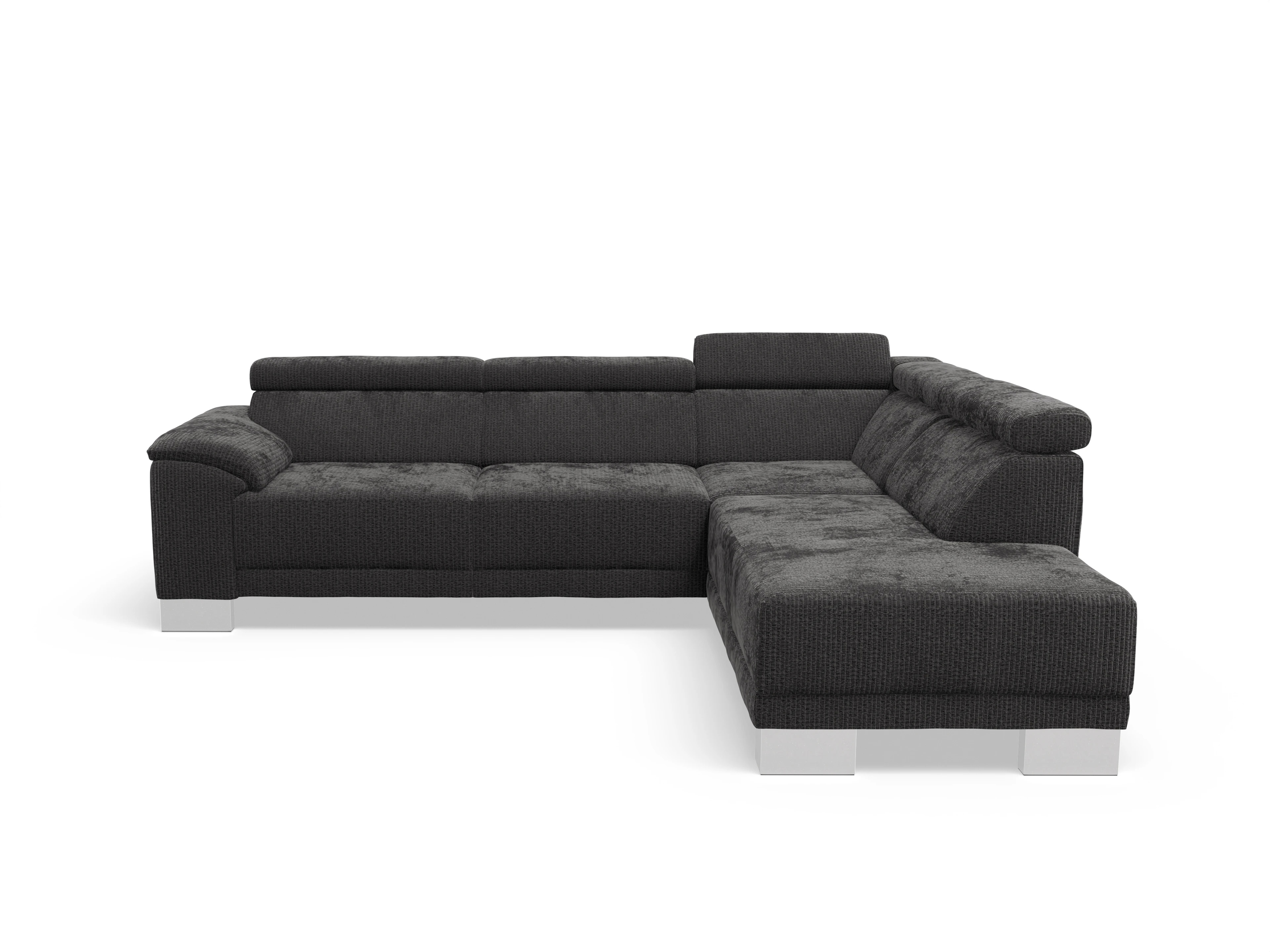 Ansicht des Produktes Antonio Ecksofa rechts Abschluss offen in Stoff Grau