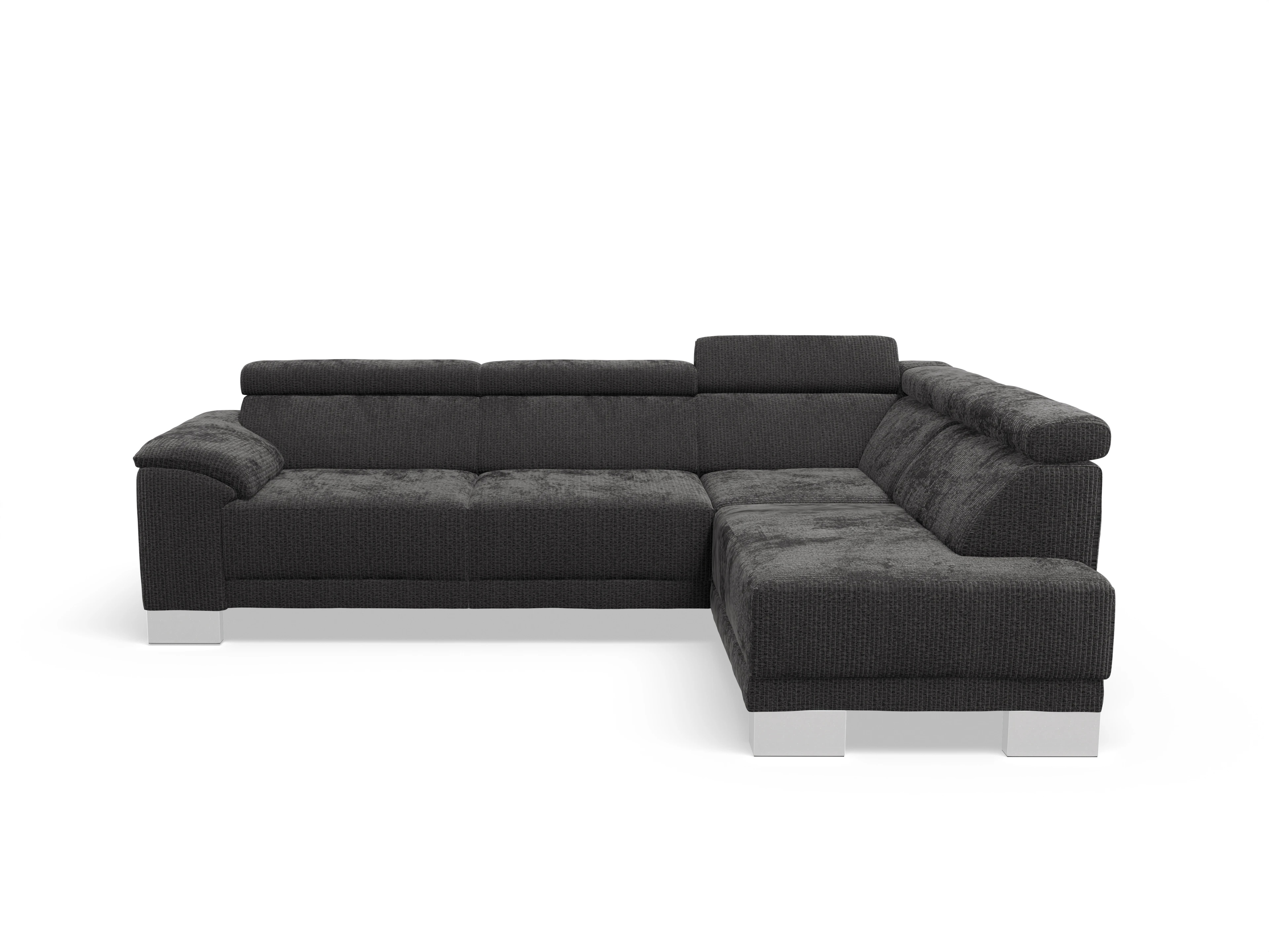 Ansicht des Produktes Antonio Ecksofa rechts Abschluss offen in Stoff Grau