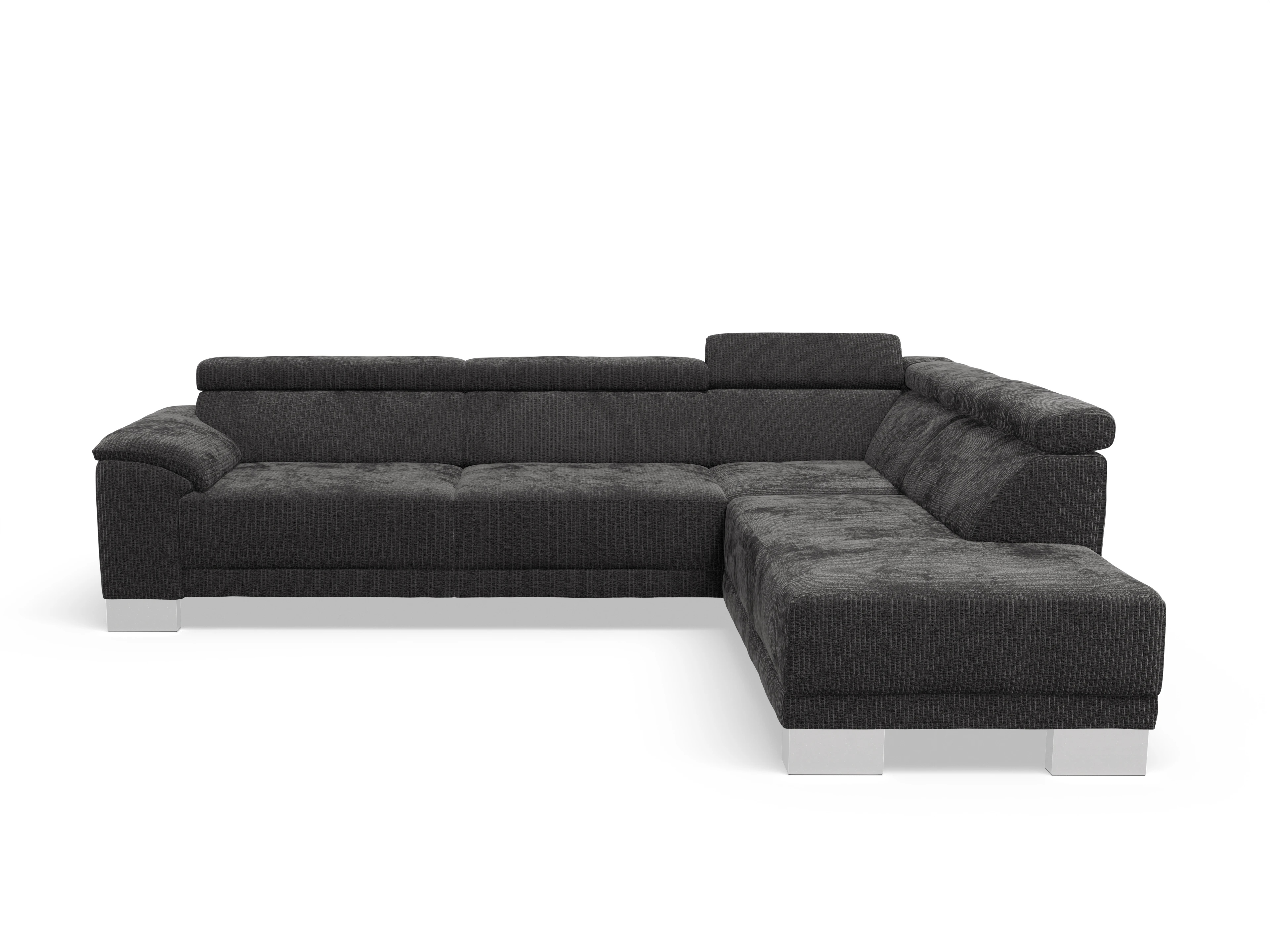 Ansicht des Produktes Antonio Ecksofa rechts Abschluss offen in Stoff Grau