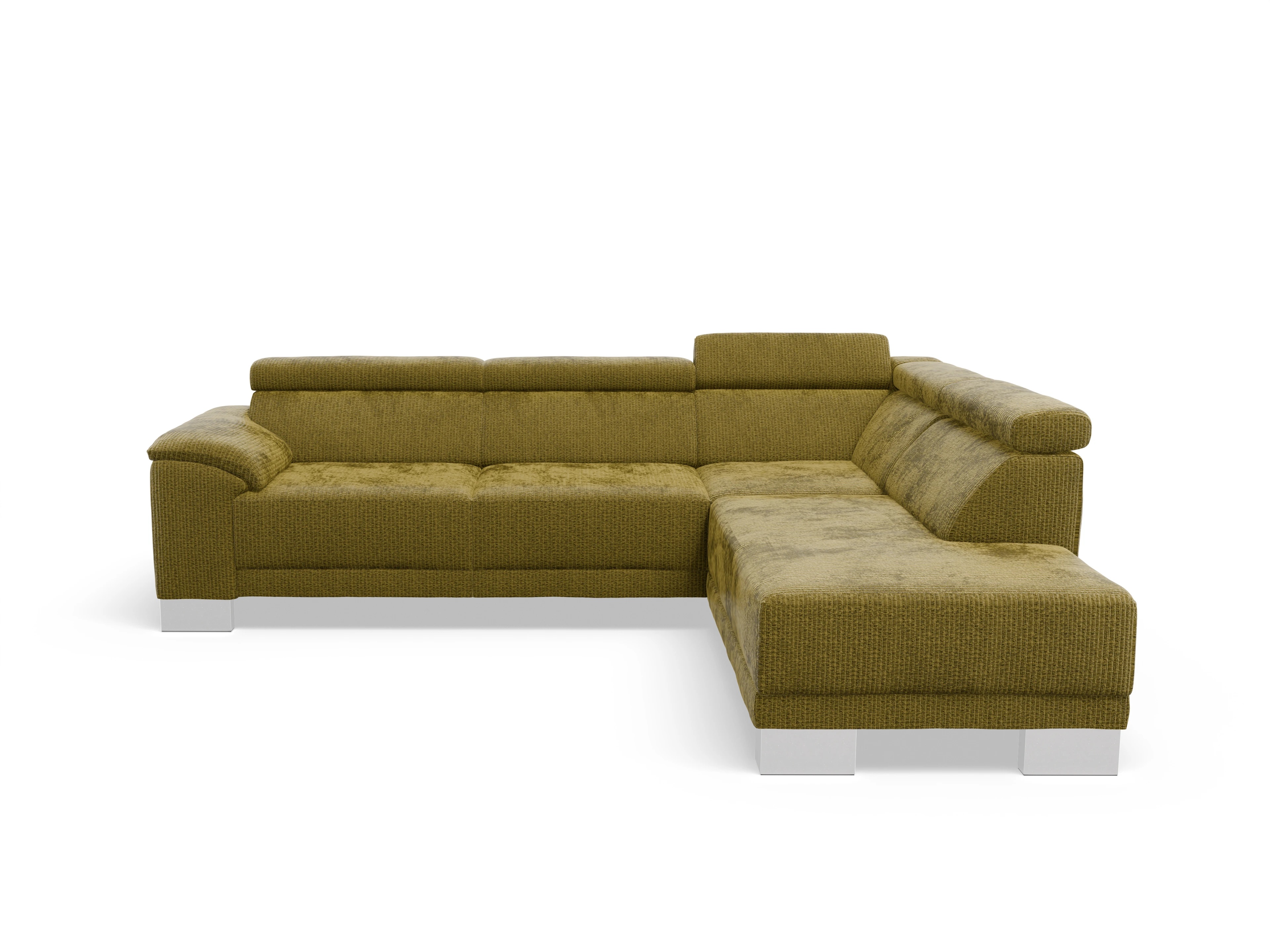 Ansicht des Produktes Antonio Ecksofa rechts Abschluss offen in Stoff Grün