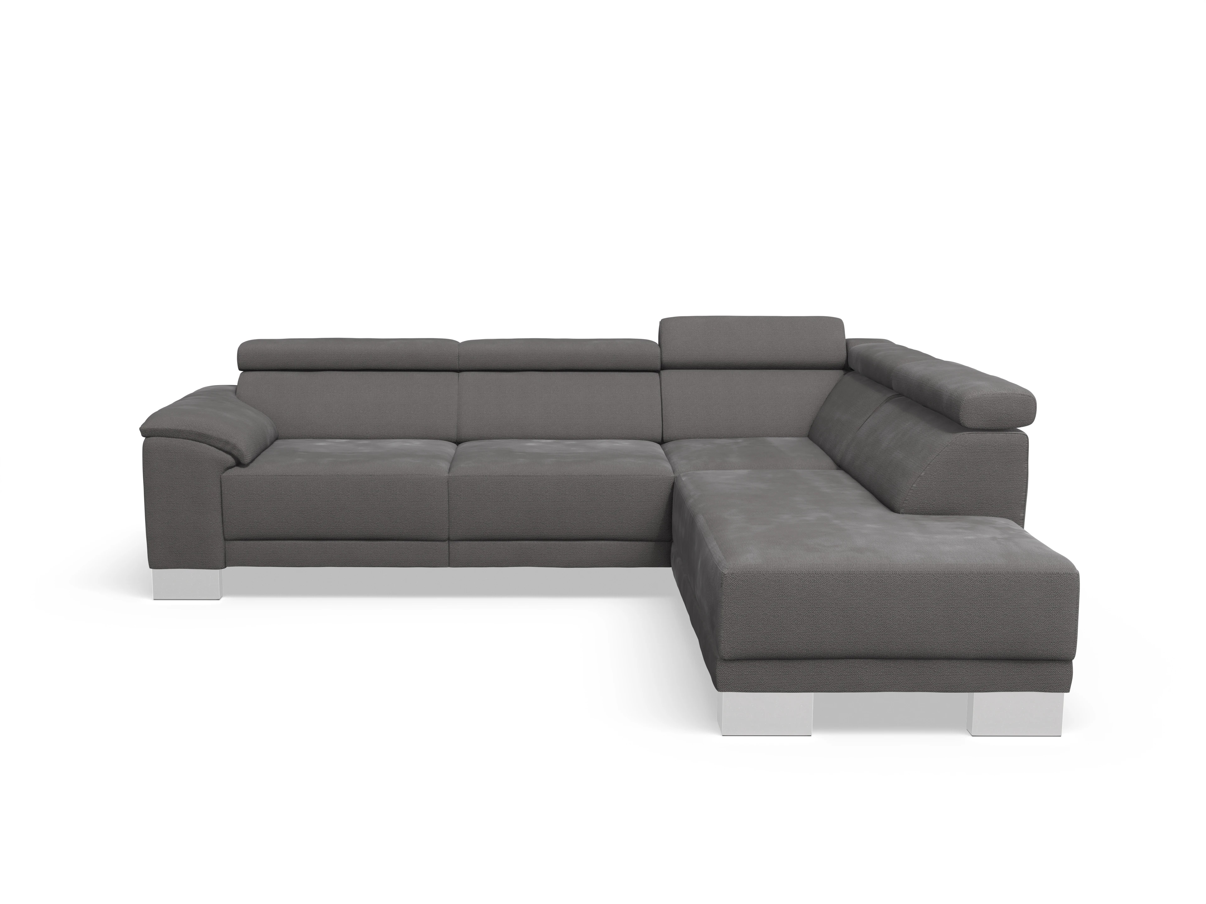 Ansicht des Produktes Antonio Ecksofa rechts Abschluss offen in Stoff Braun
