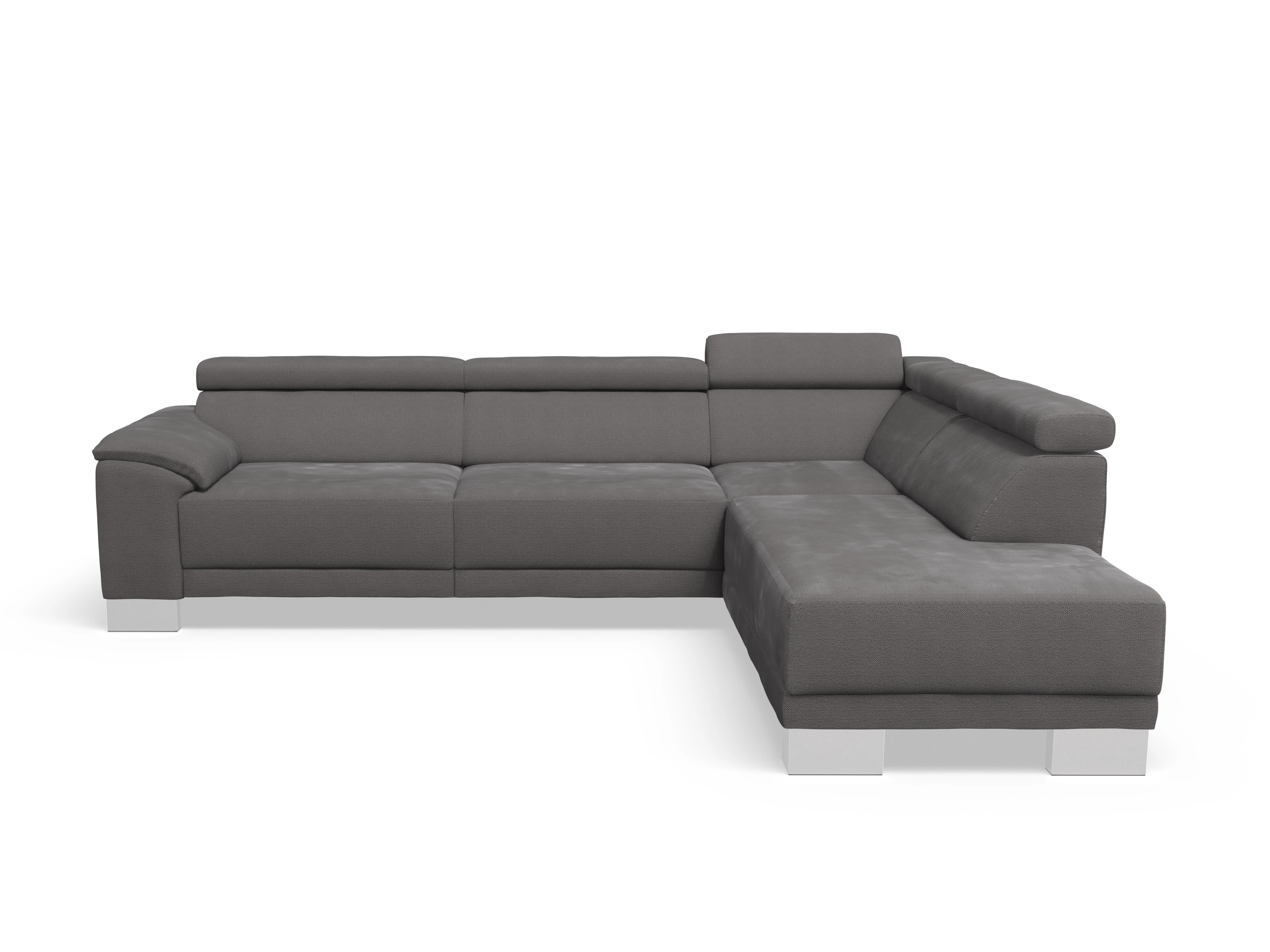 Antonio Ecksofa UM Large Plus R Ansicht des Produktes Antonio Ecksofa rechts Abschluss offen in Stoff Braun