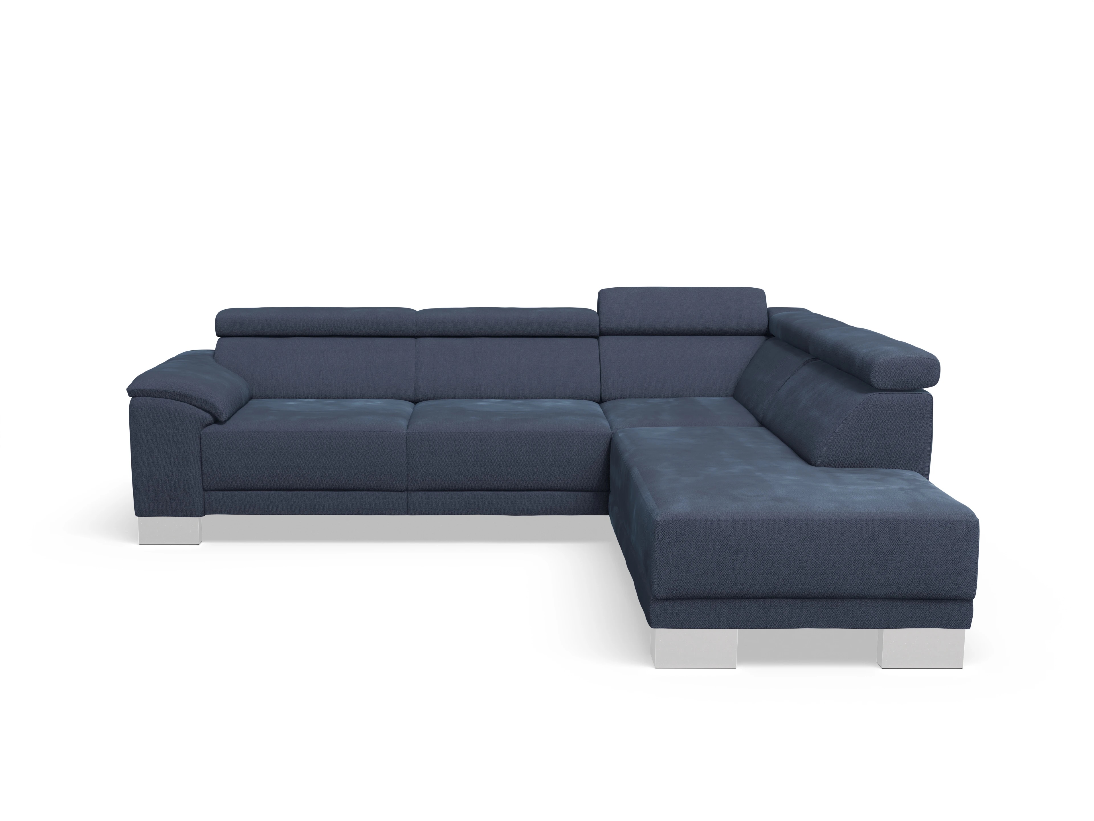 Ansicht des Produktes Antonio Ecksofa rechts Abschluss offen in Stoff Blau