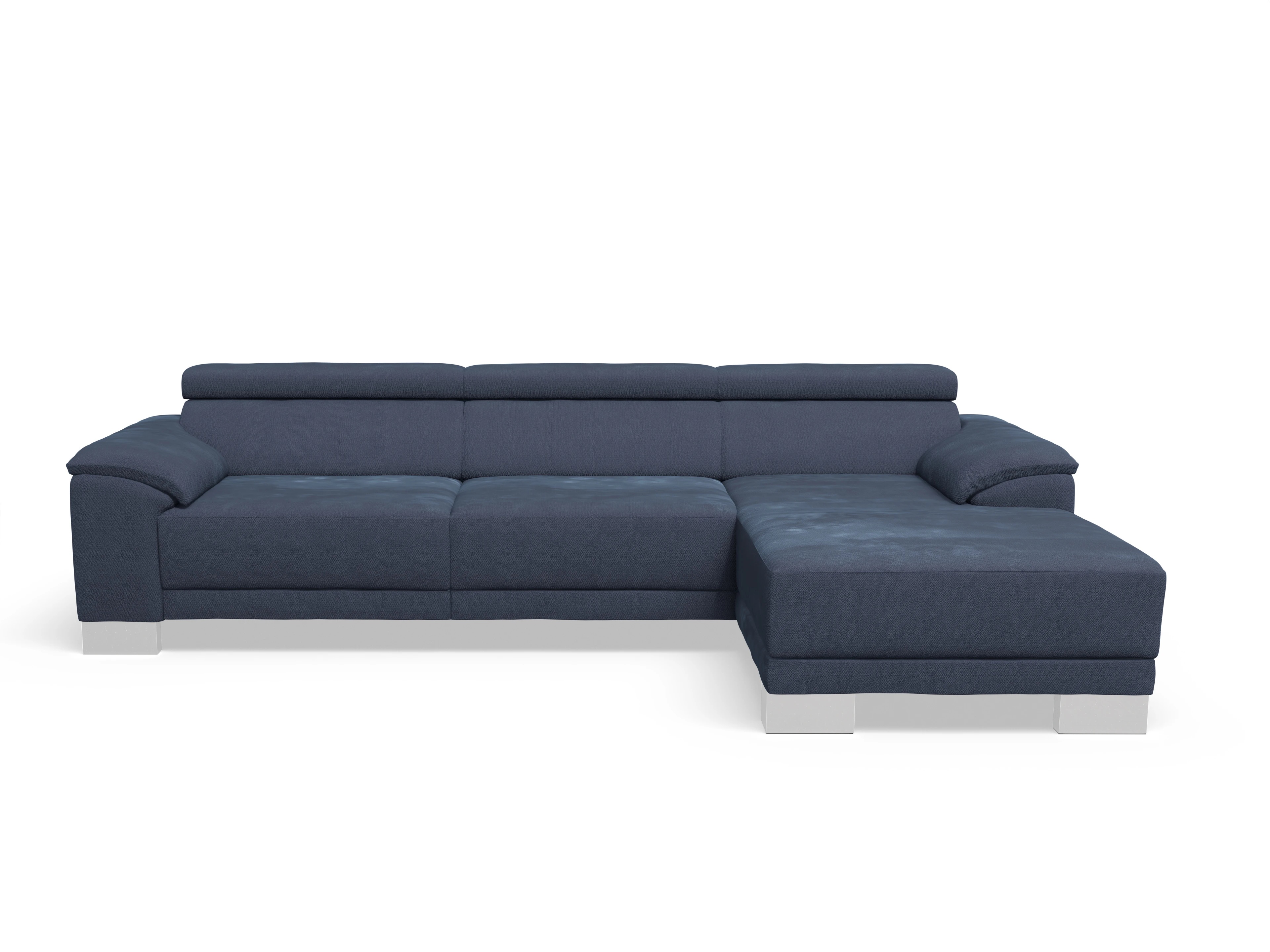 Ansicht des Produktes Antonio Ecksofa rechts Abschluss offen in Stoff Blau