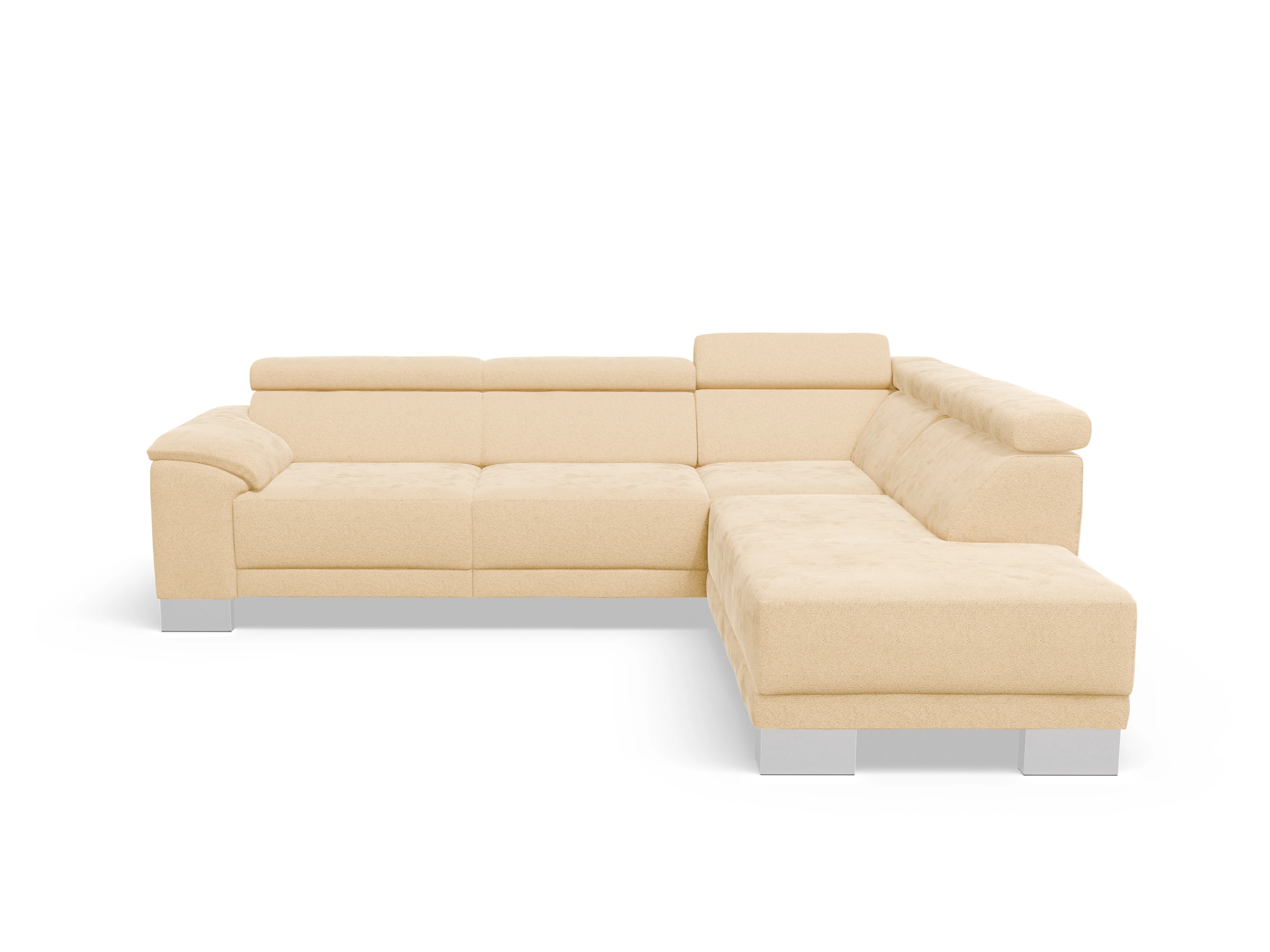 Antonio Ecksofa UM Medium Plus R Ansicht des Produktes Antonio Ecksofa rechts Abschluss offen in Stoff Beige