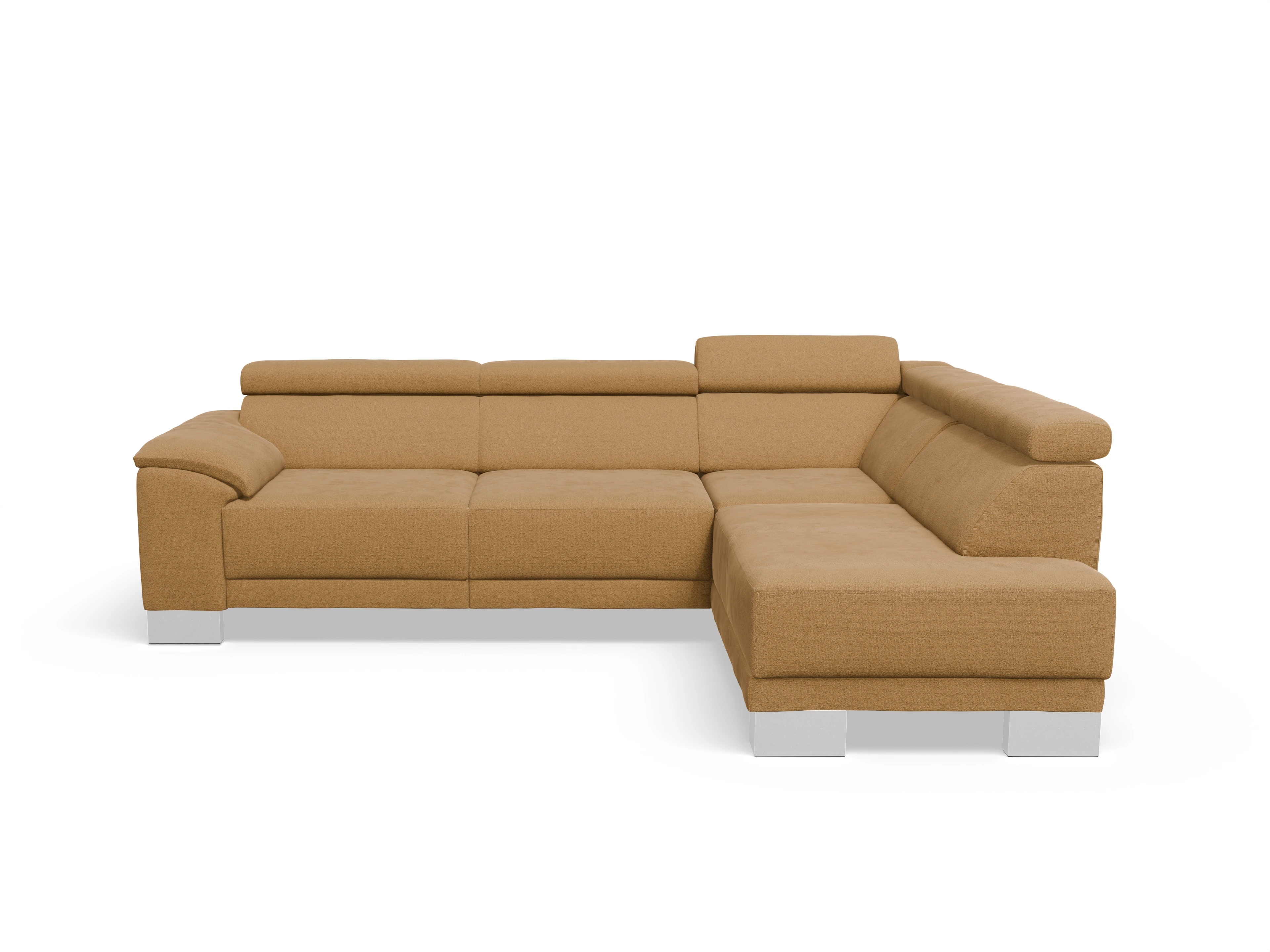 Ansicht des Produktes Antonio Ecksofa rechts Abschluss offen in Stoff Gelb
