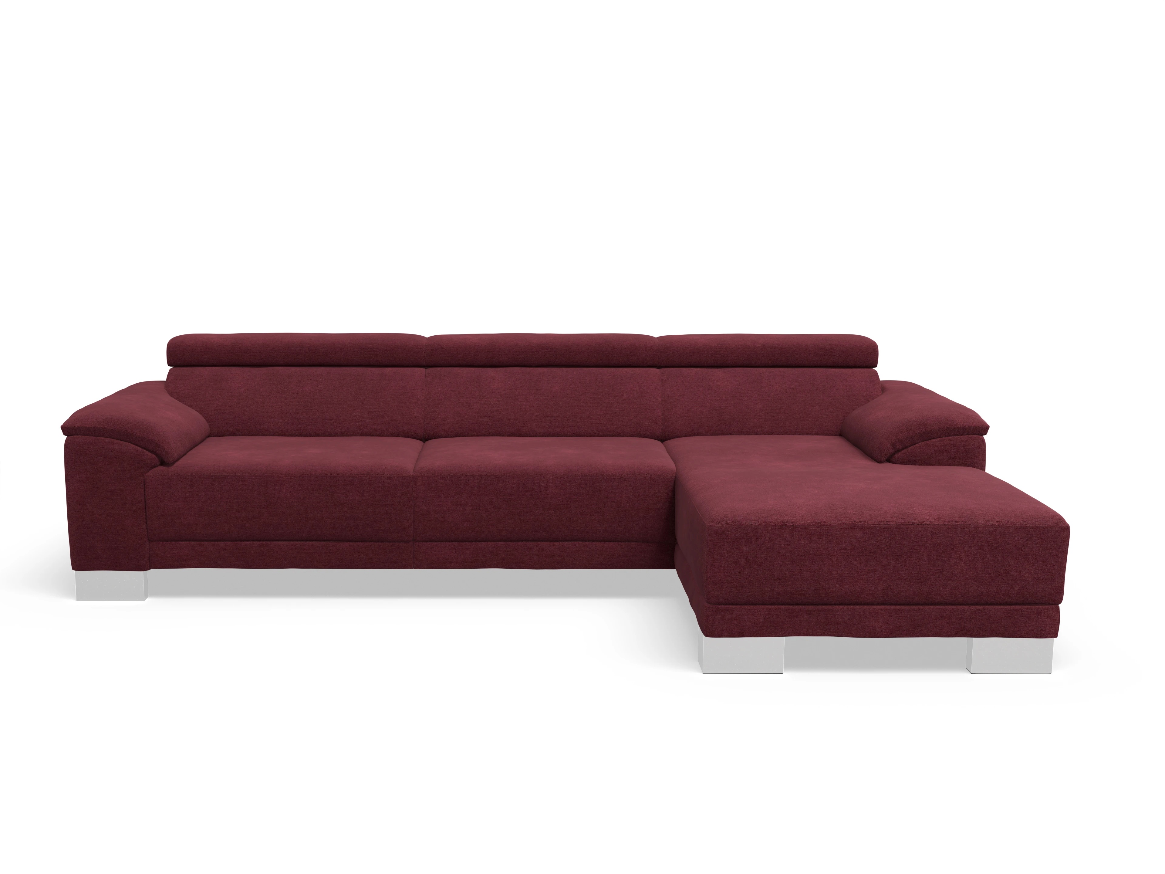 Ansicht des Produktes Antonio Ecksofa rechts Abschluss offen in Stoff Rot