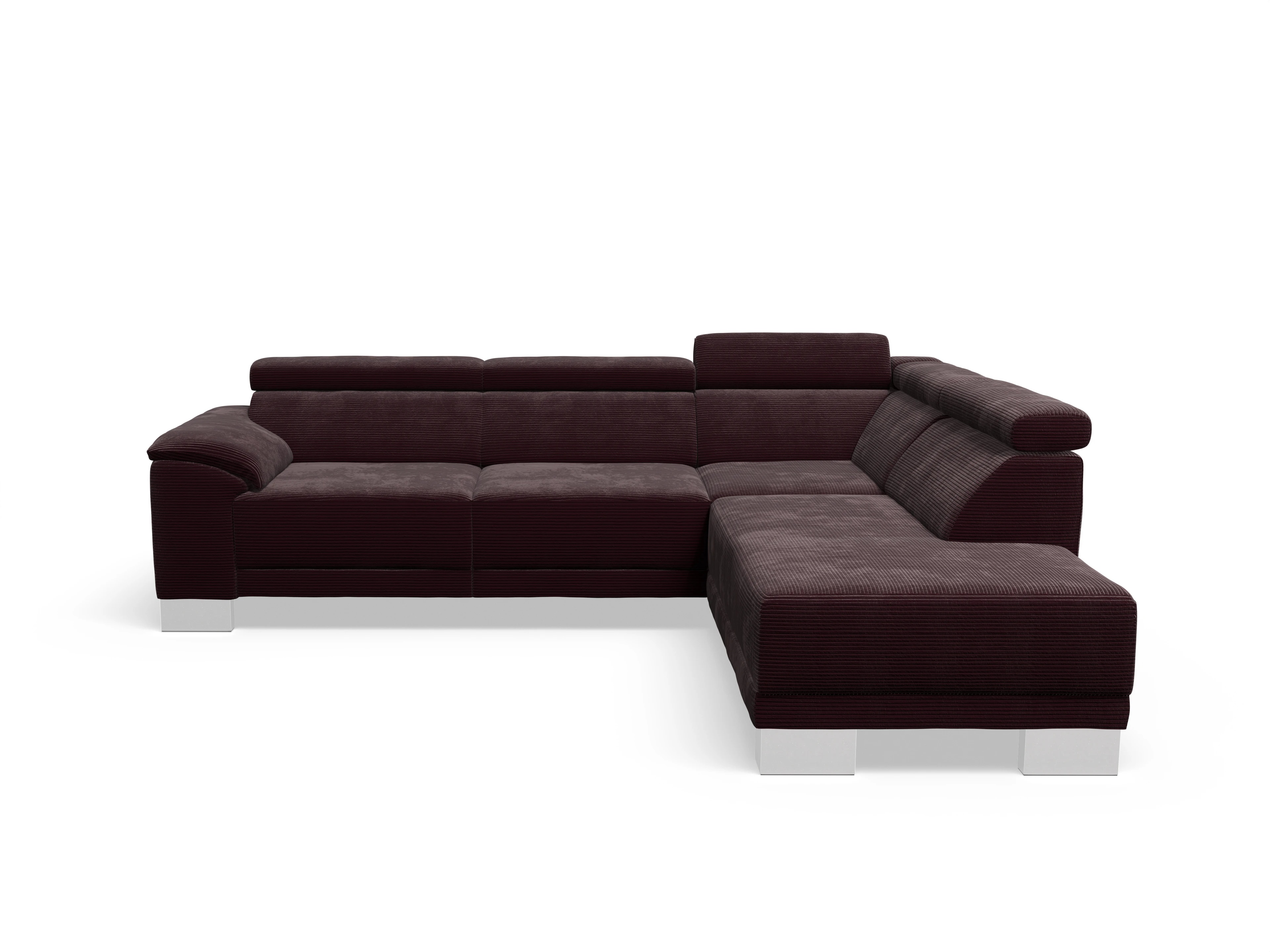 Ansicht des Produktes Antonio Ecksofa rechts Abschluss offen in Stoff Braun