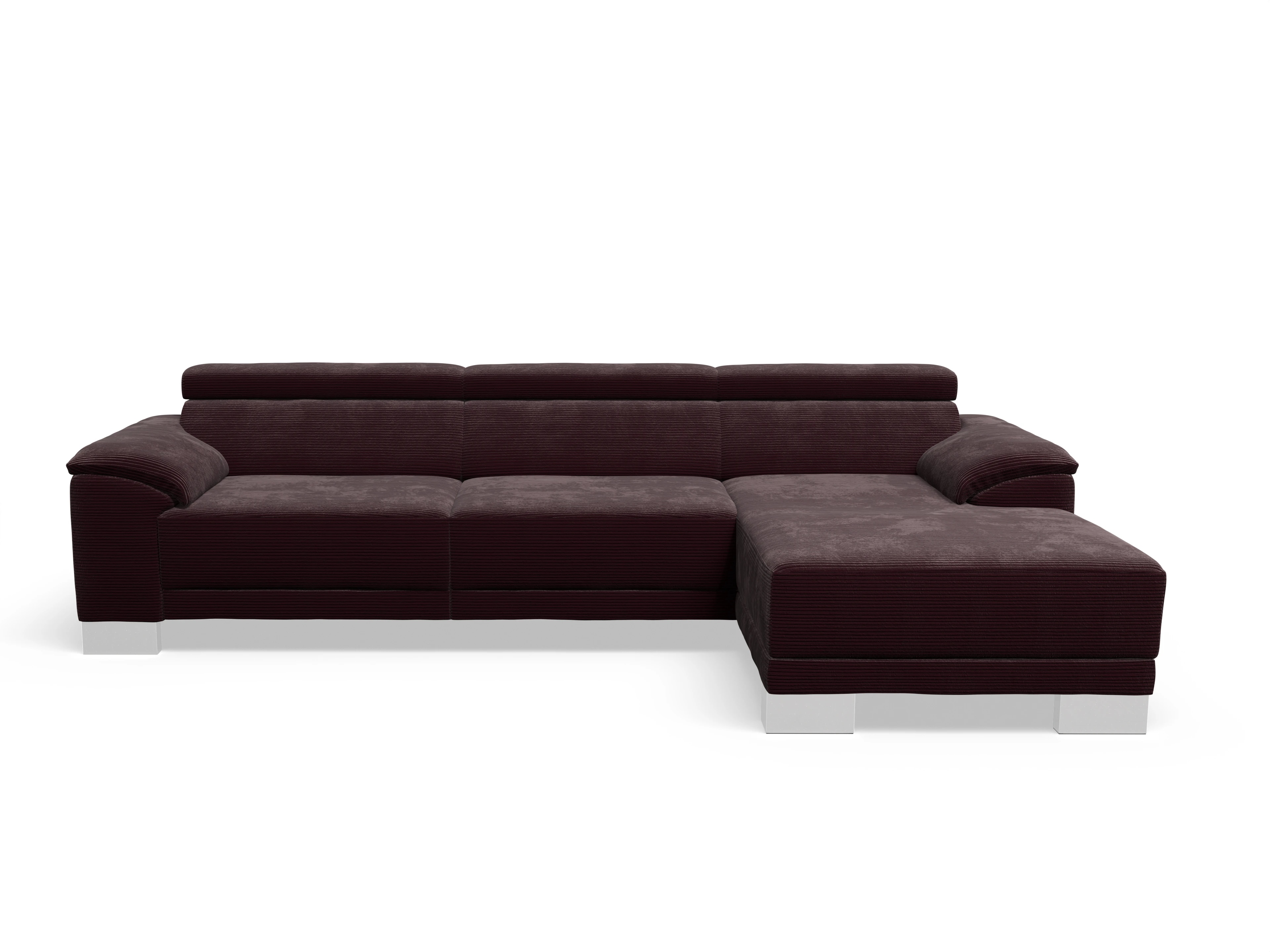 Ansicht des Produktes Antonio Ecksofa rechts Abschluss offen in Stoff Braun