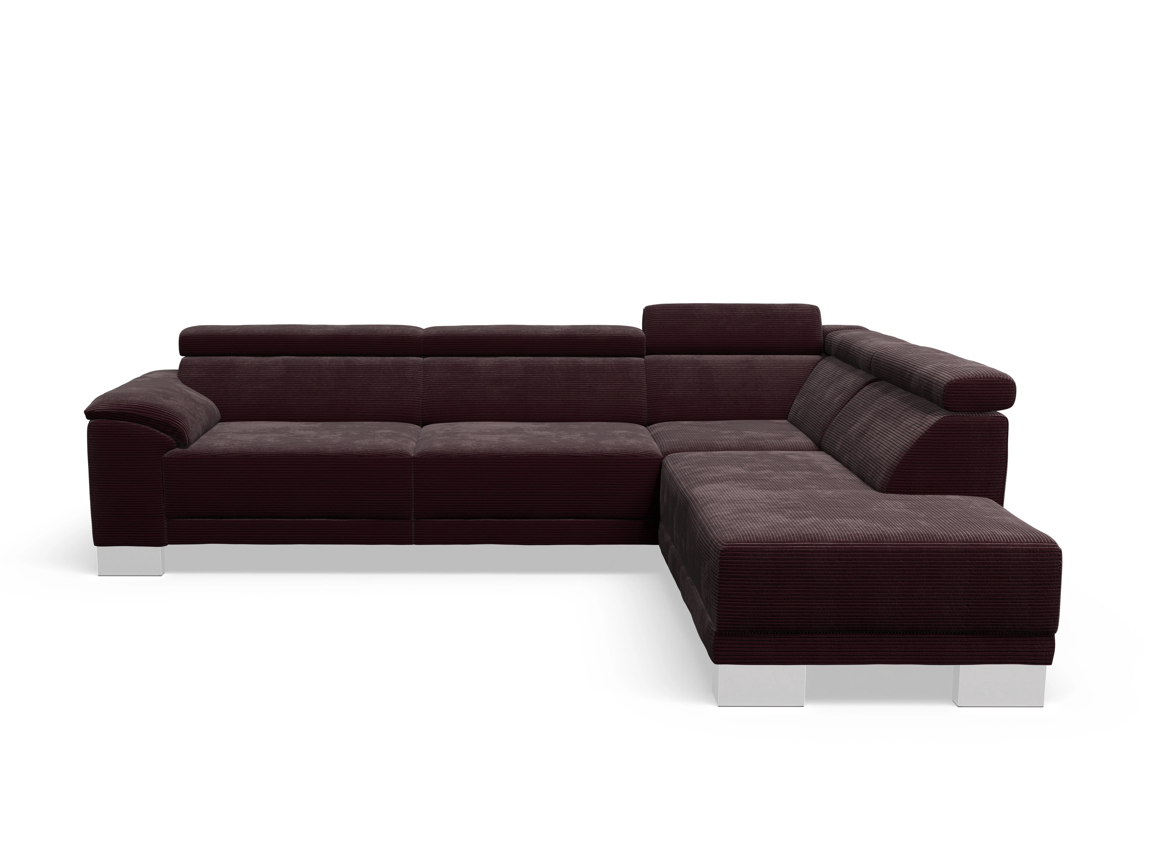 Antonio Ecksofa UM Large Plus R Ansicht des Produktes Antonio Ecksofa rechts Abschluss offen in Stoff Braun