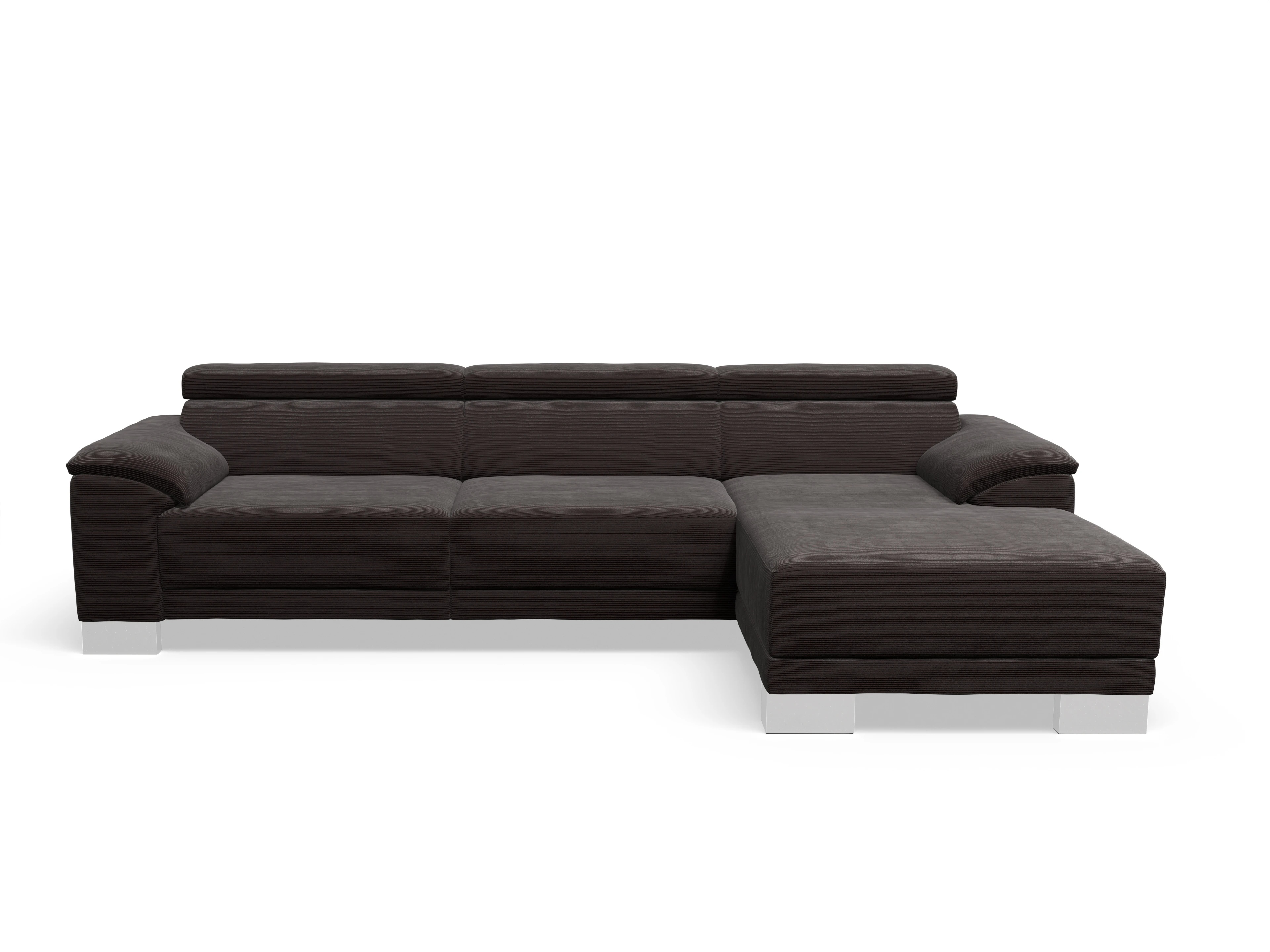 Ansicht des Produktes Antonio Ecksofa rechts Abschluss offen in Stoff Braun