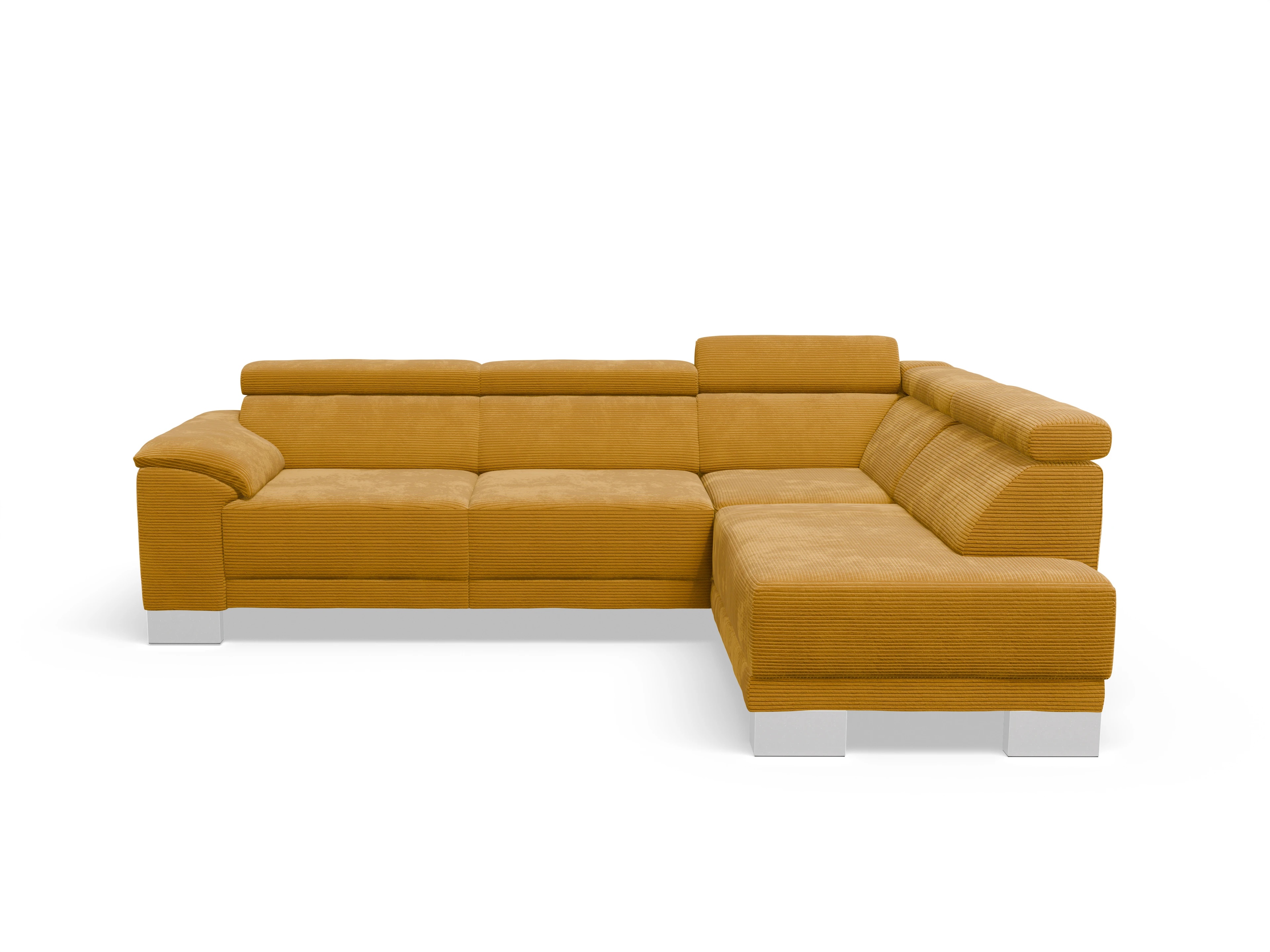 Ansicht des Produktes Antonio Ecksofa rechts Abschluss offen in Stoff Gelb