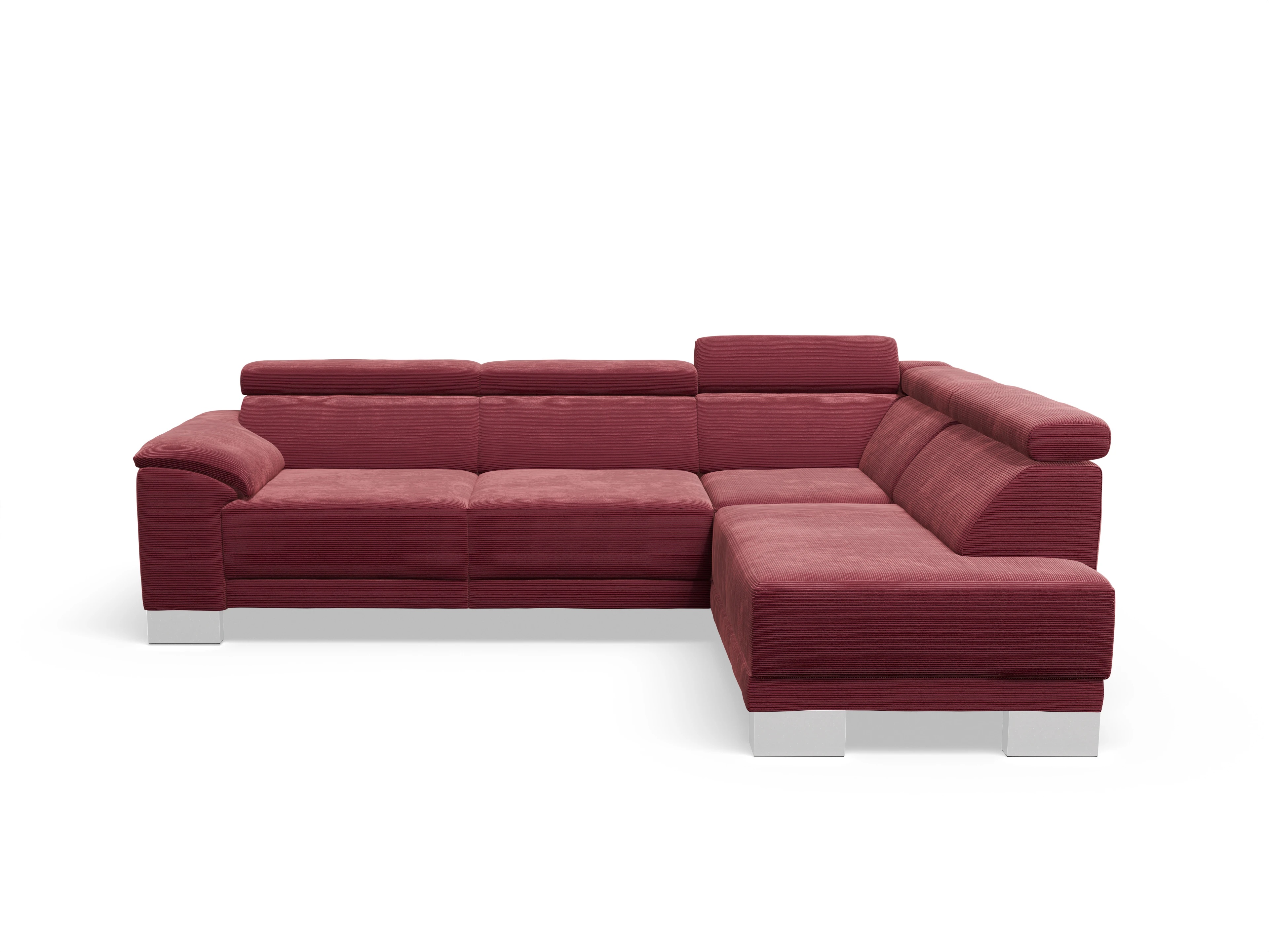 Ansicht des Produktes Antonio Ecksofa rechts Abschluss offen in Stoff Rot