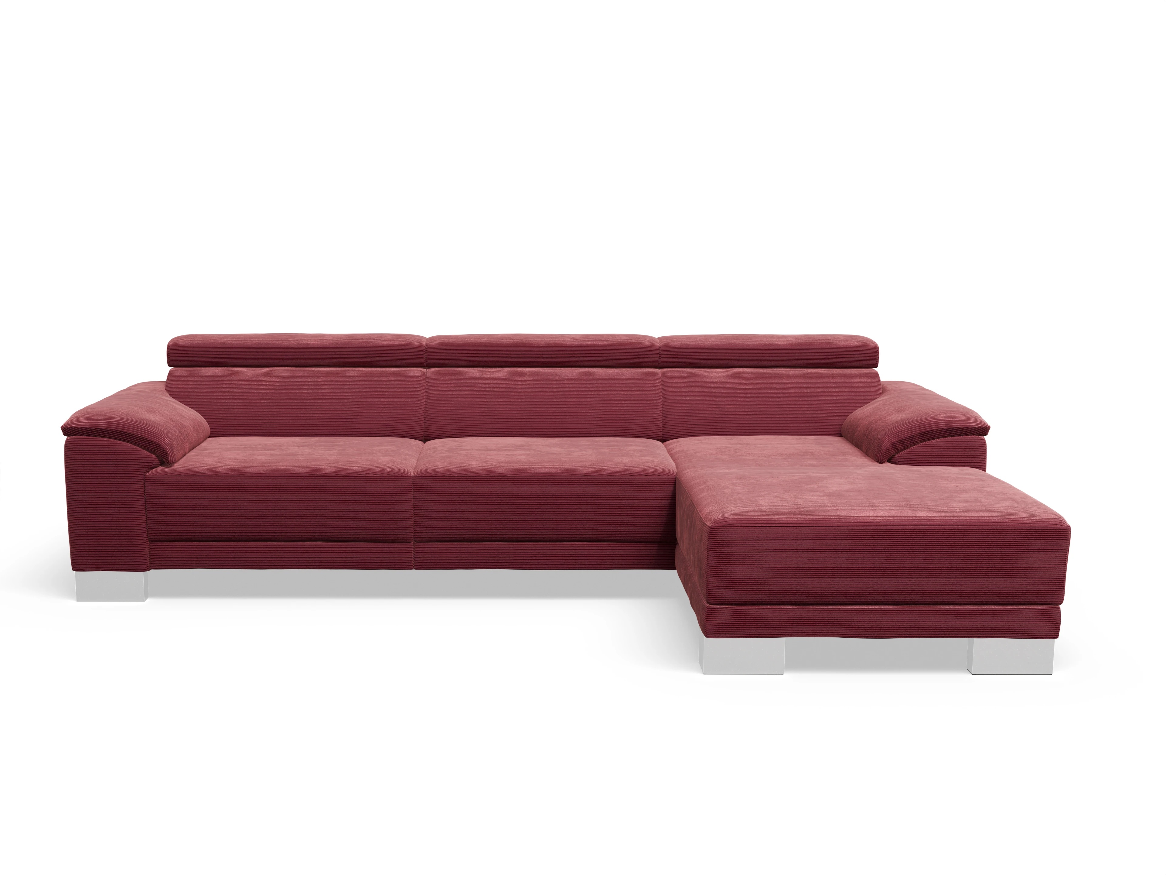 Ansicht des Produktes Antonio Ecksofa rechts Abschluss offen in Stoff Rot