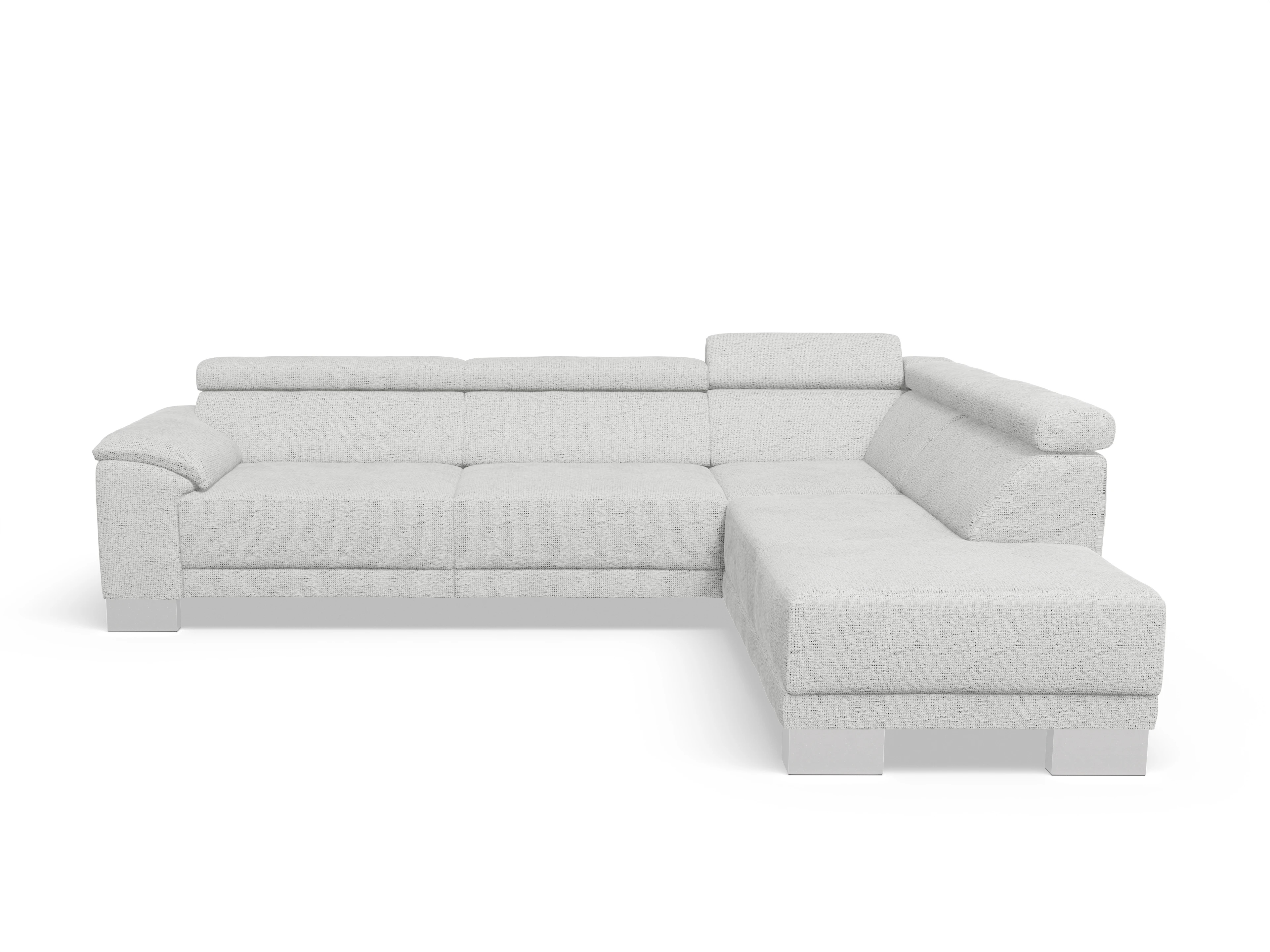 Antonio Ecksofa UM Large Plus R Ansicht des Produktes Antonio Ecksofa rechts Abschluss offen in Stoff Grau