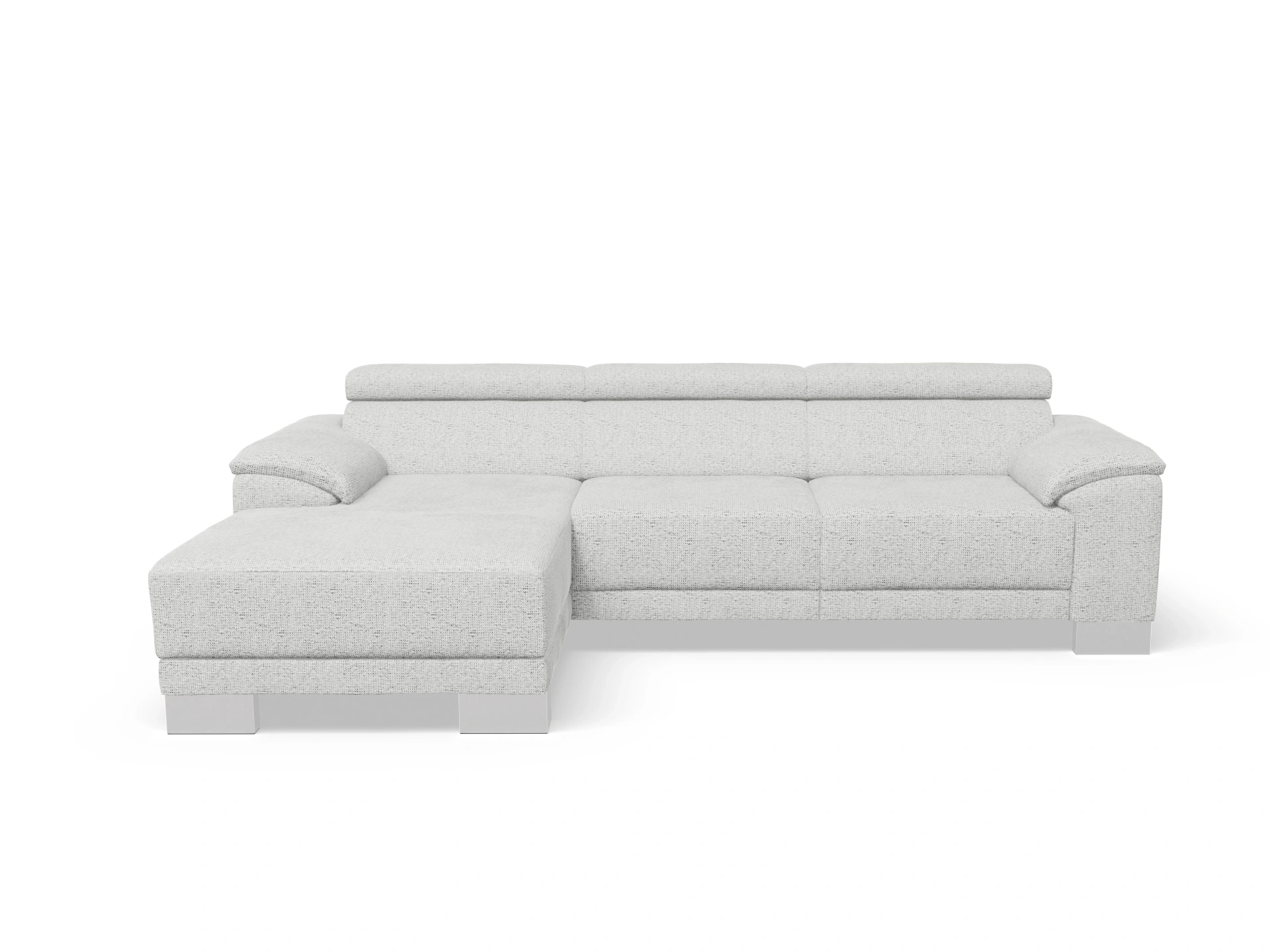 Ansicht des Produktes Antonio Ecksofa links Abschluss offen in Stoff Grau