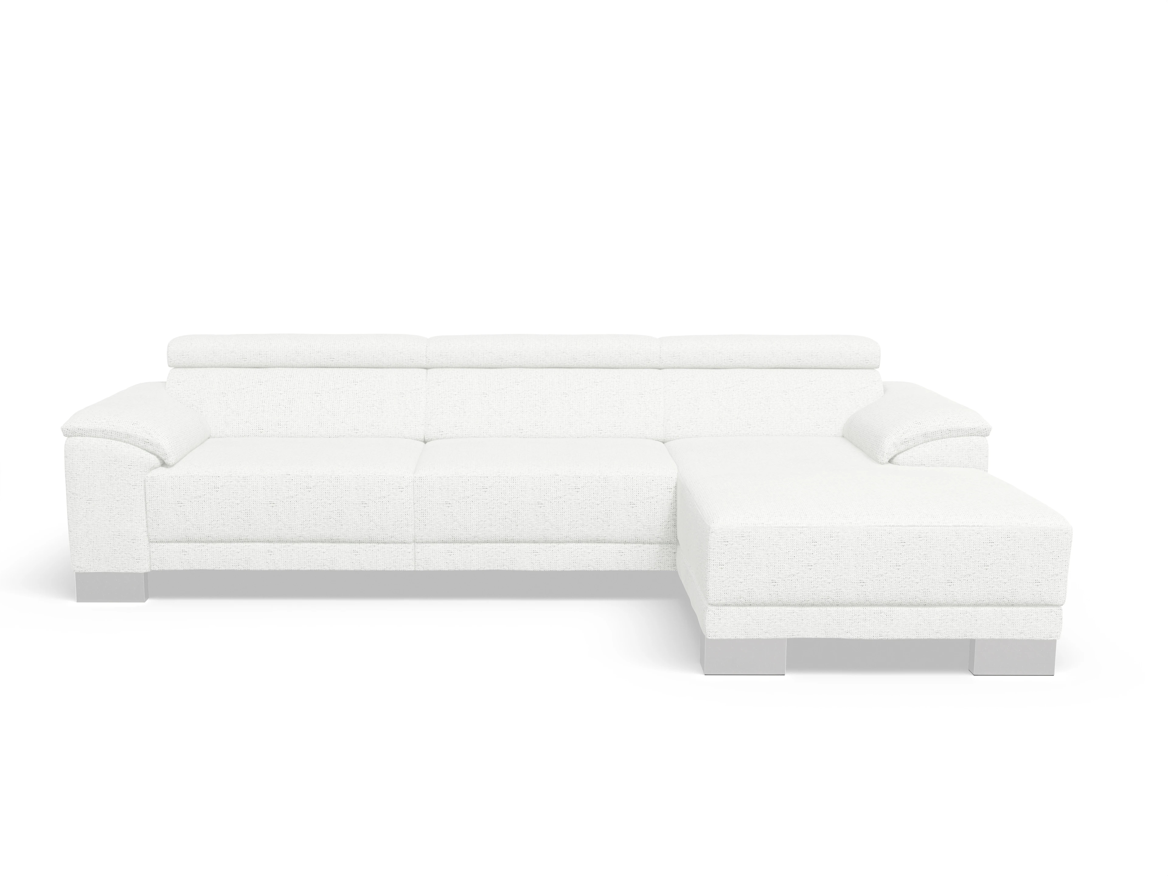 Ansicht des Produktes Antonio Ecksofa rechts Abschluss offen in Stoff Weiss