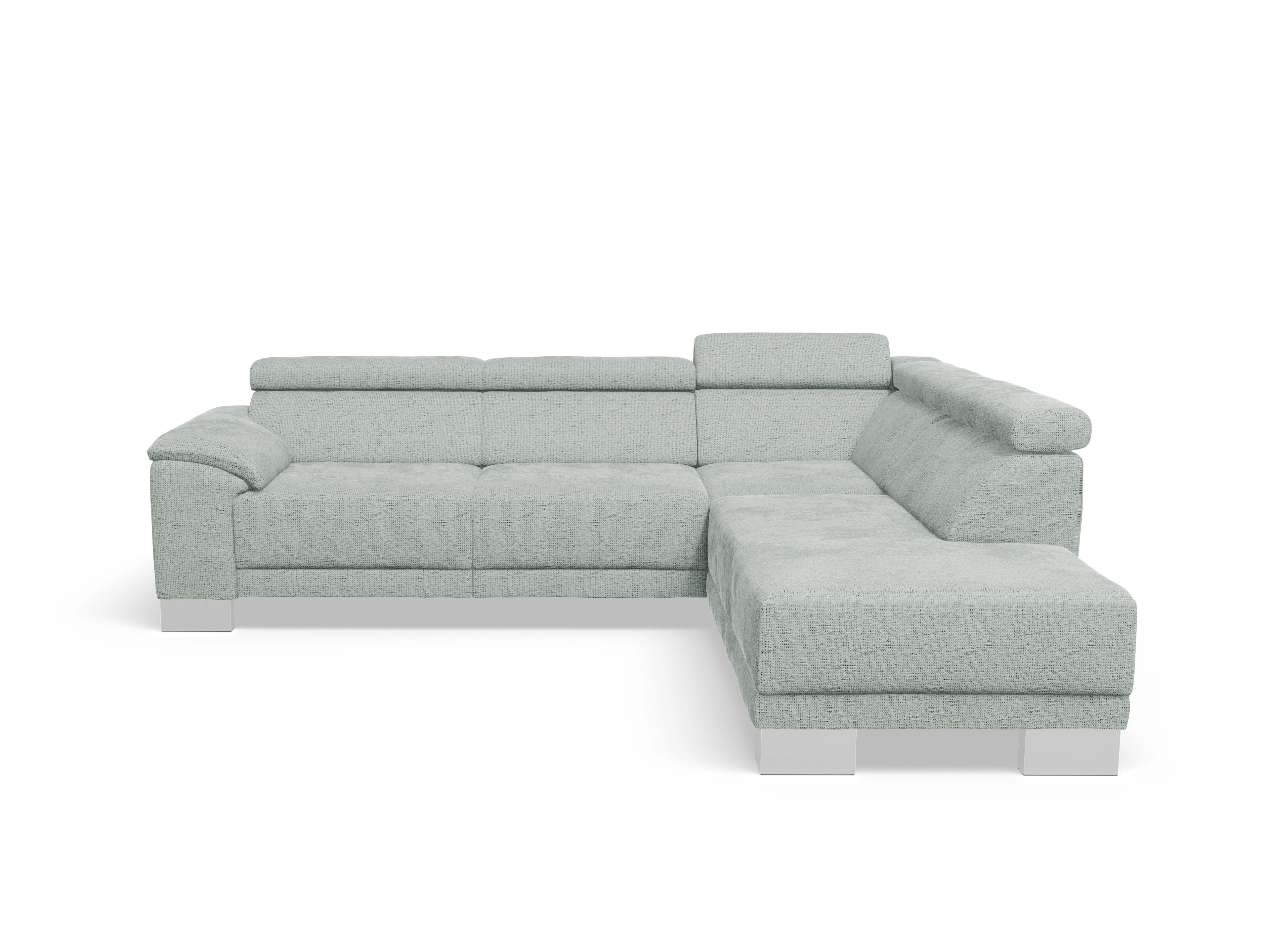 Ansicht des Produktes Antonio Ecksofa rechts Abschluss offen in Stoff Grau
