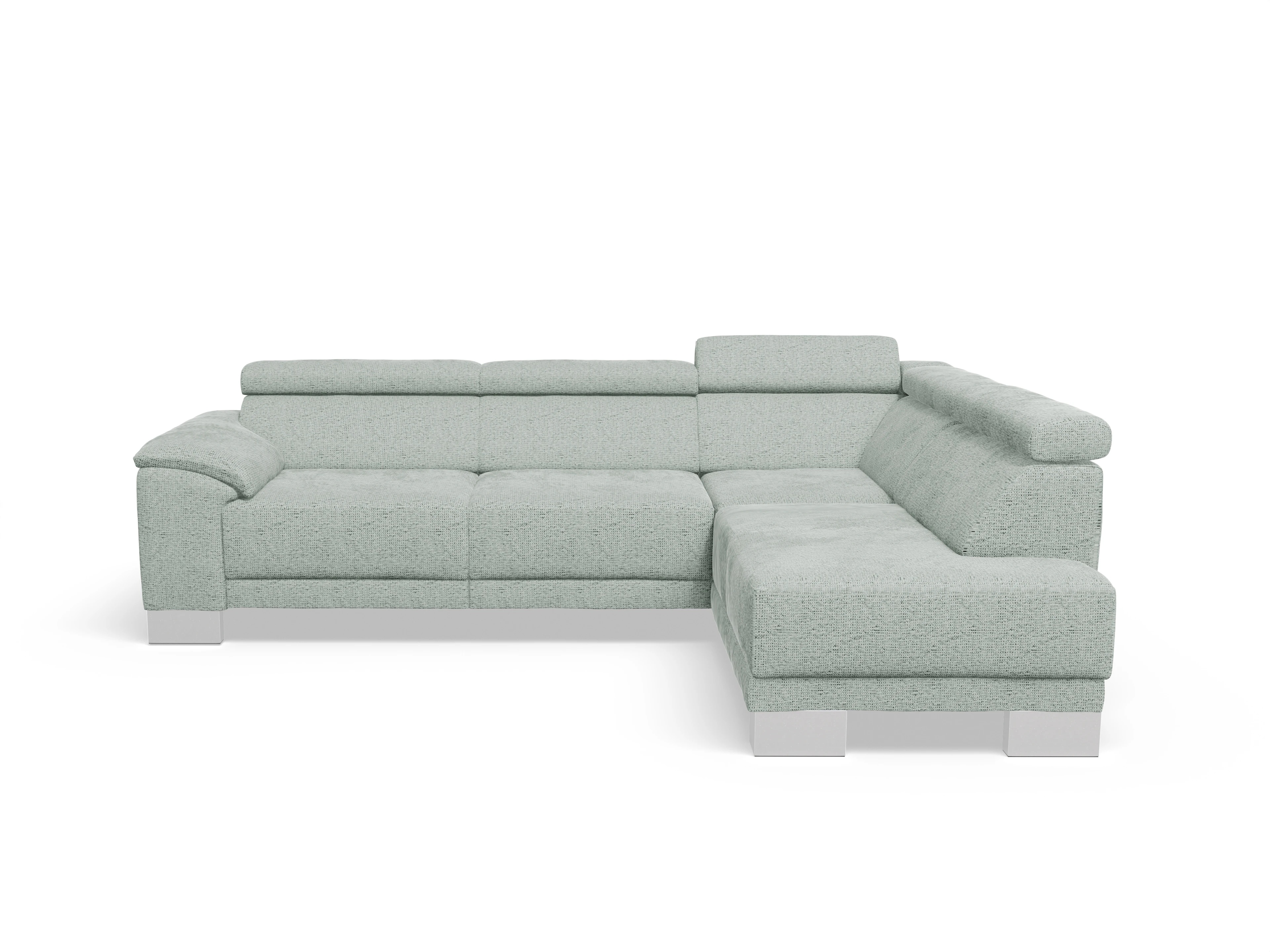 Ansicht des Produktes Antonio Ecksofa rechts Abschluss offen in Stoff Grau