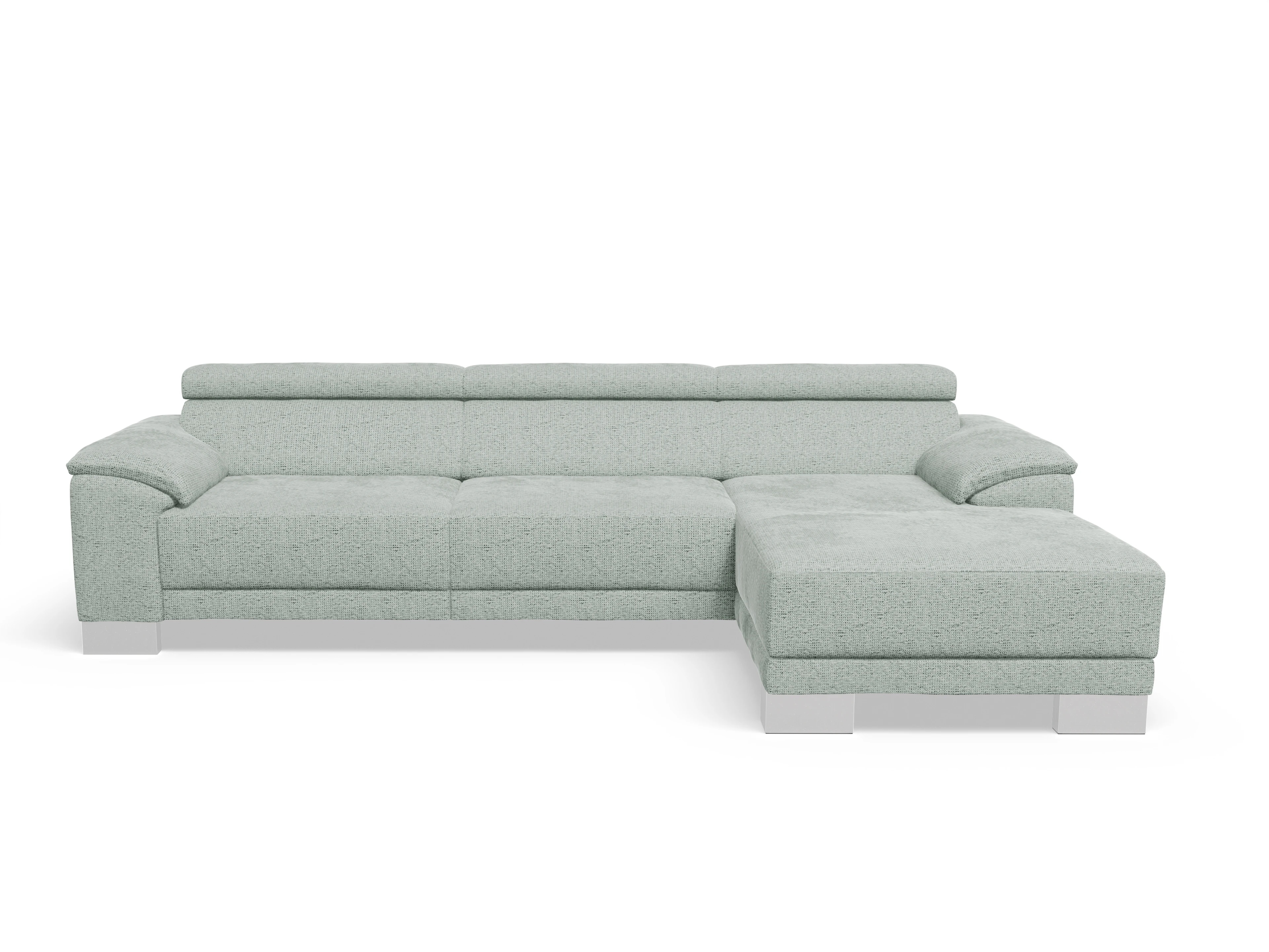 Ansicht des Produktes Antonio Ecksofa rechts Abschluss offen in Stoff Grau