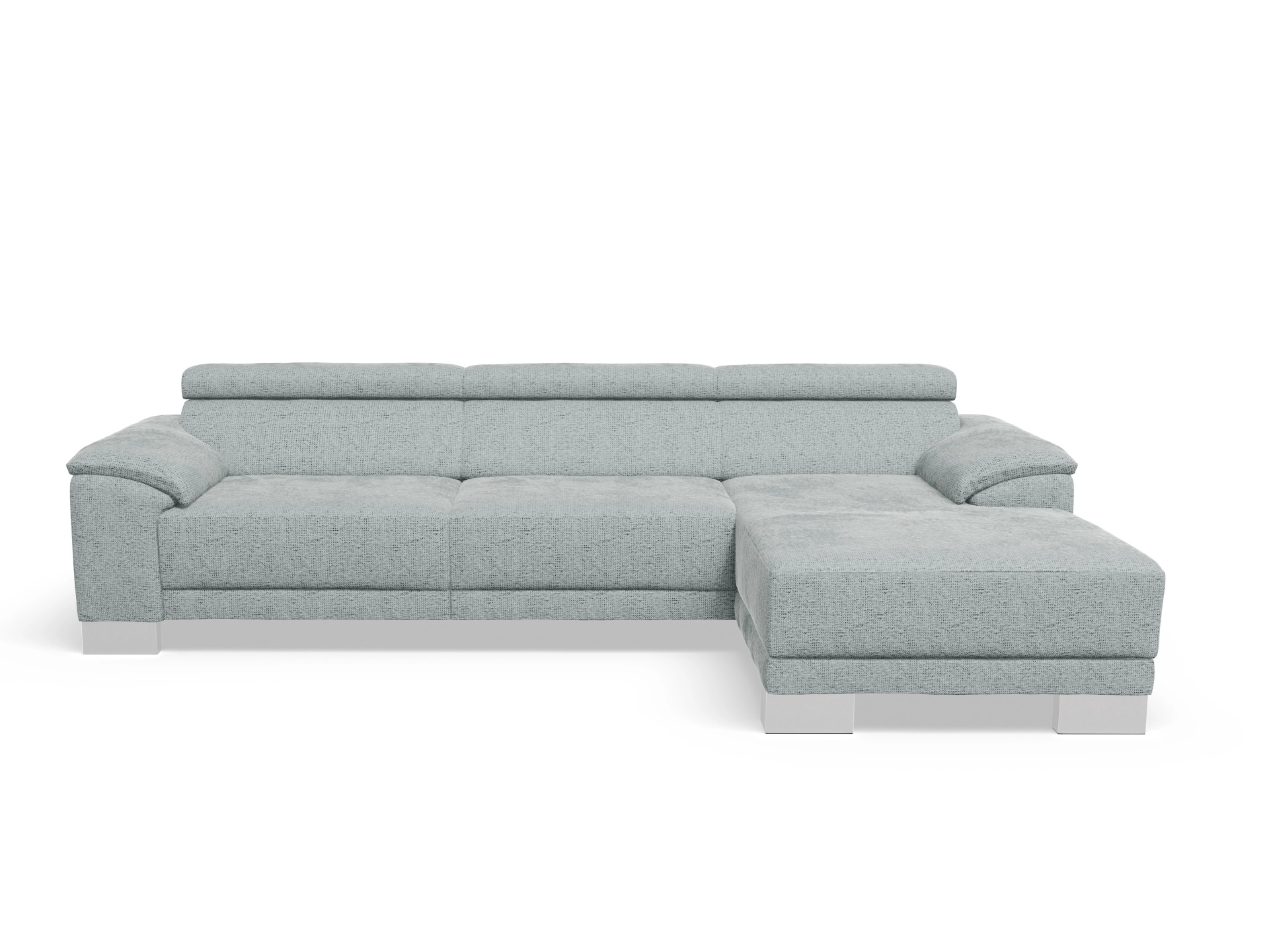 Ansicht des Produktes Antonio Ecksofa rechts Abschluss offen in Stoff Grau