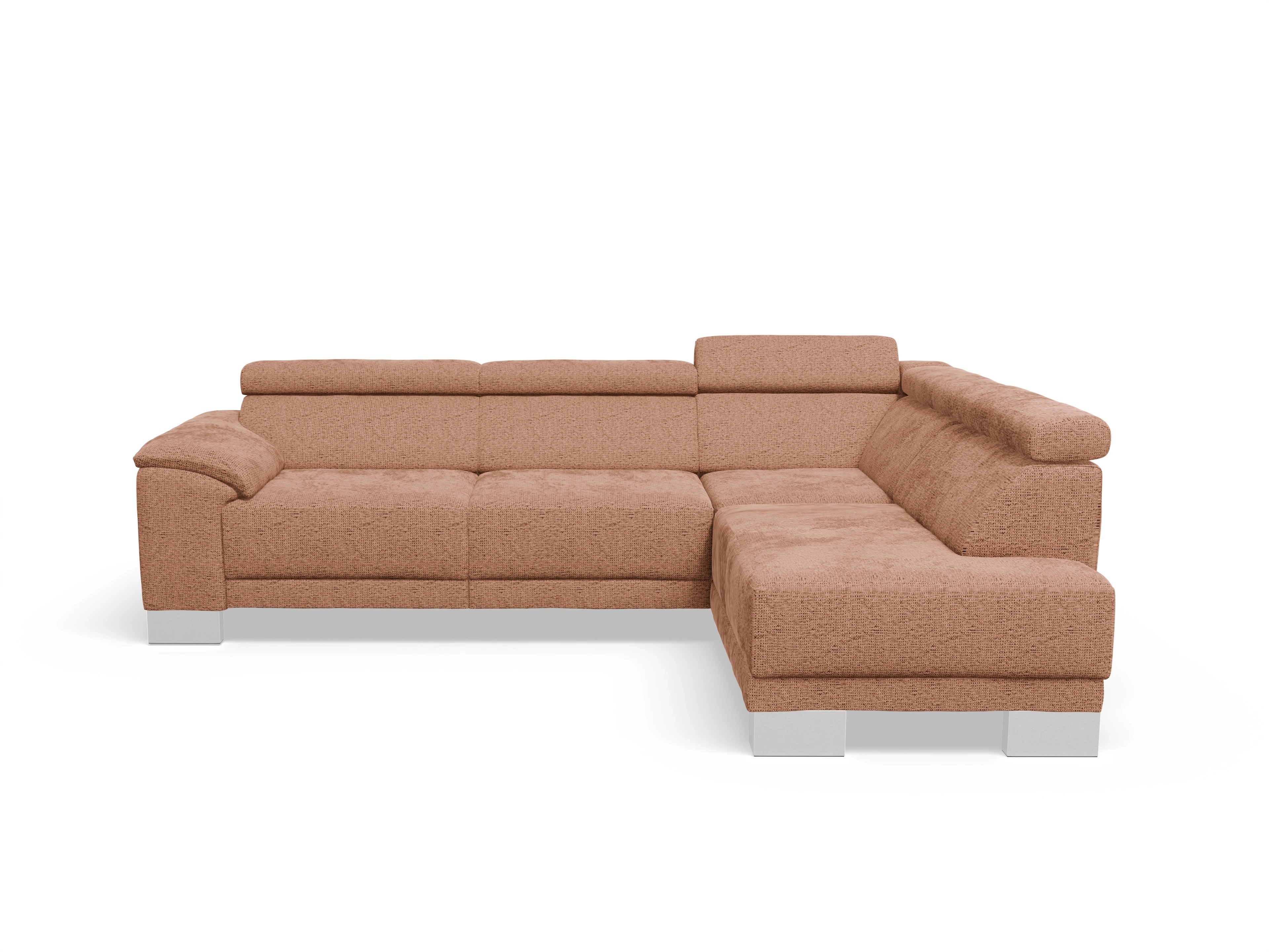 Ansicht des Produktes Antonio Ecksofa rechts Abschluss offen in Stoff Orange