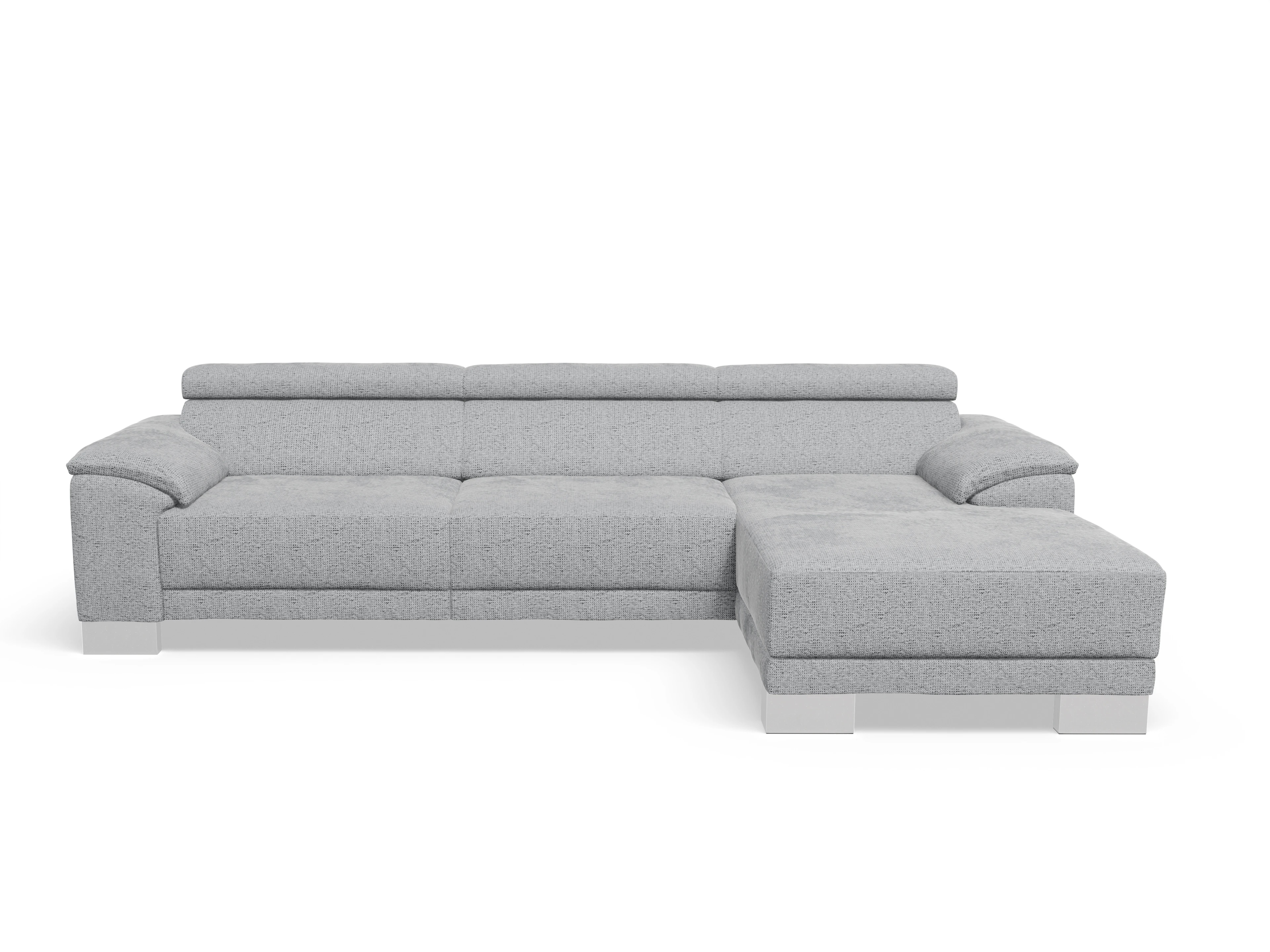 Antonio Ecksofa LO Large R Ansicht des Produktes Antonio Ecksofa rechts Abschluss offen in Stoff Grau