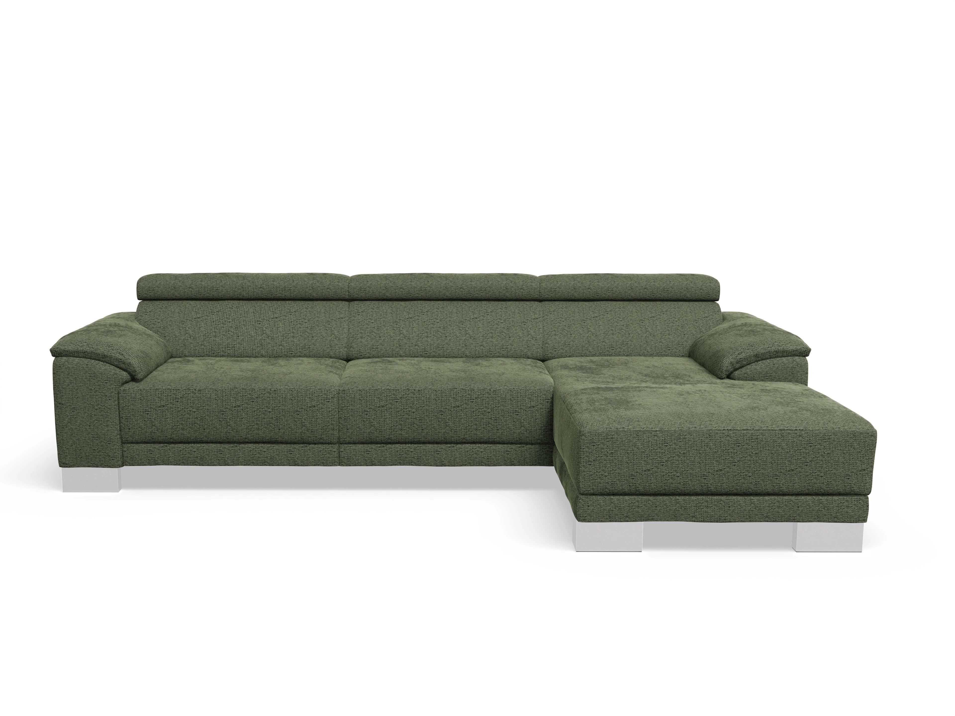 Antonio Ecksofa LO Large R Ansicht des Produktes Antonio Ecksofa rechts Abschluss offen in Stoff Grün