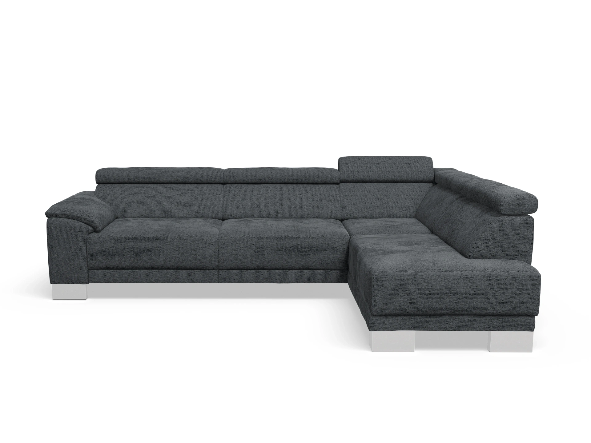 Ansicht des Produktes Antonio Ecksofa rechts Abschluss offen in Stoff Grau