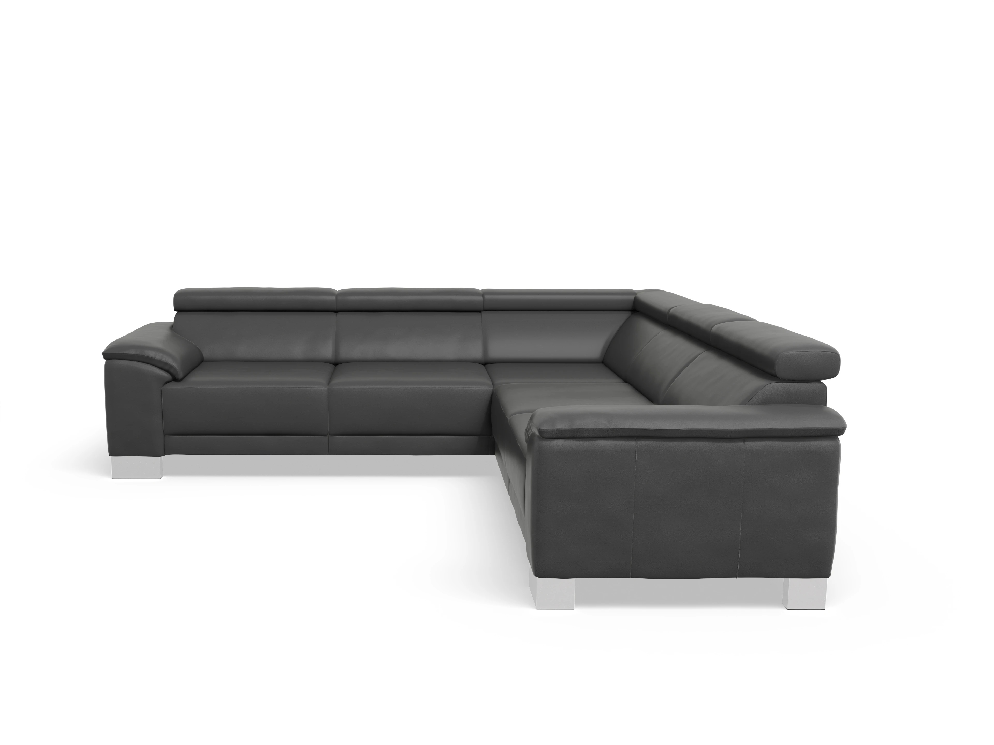 Ansicht des Produktes Antonio Ecksofa gleichschenklig in Leder Grau