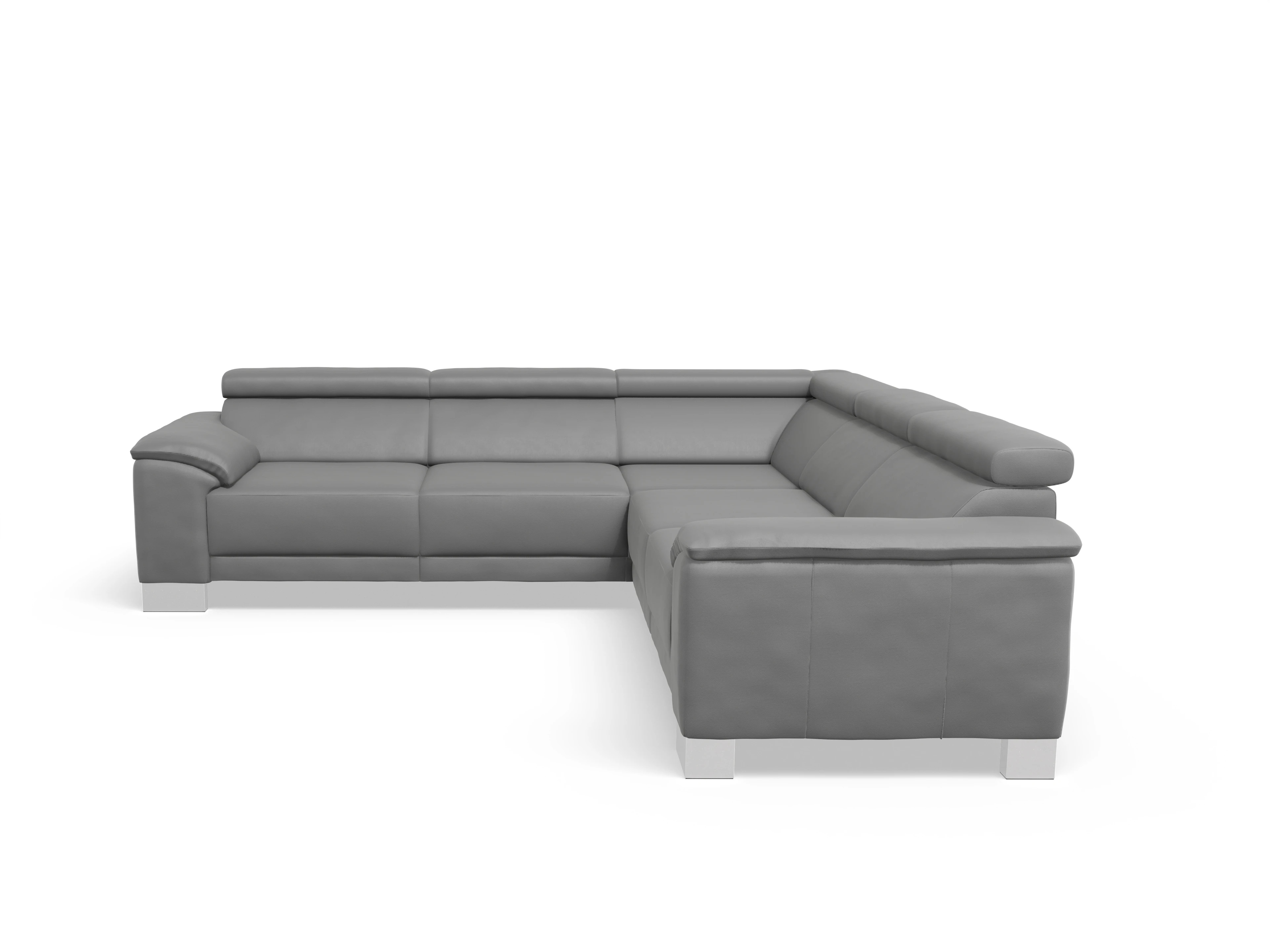 Ansicht des Produktes Antonio Ecksofa gleichschenklig in Leder Grau