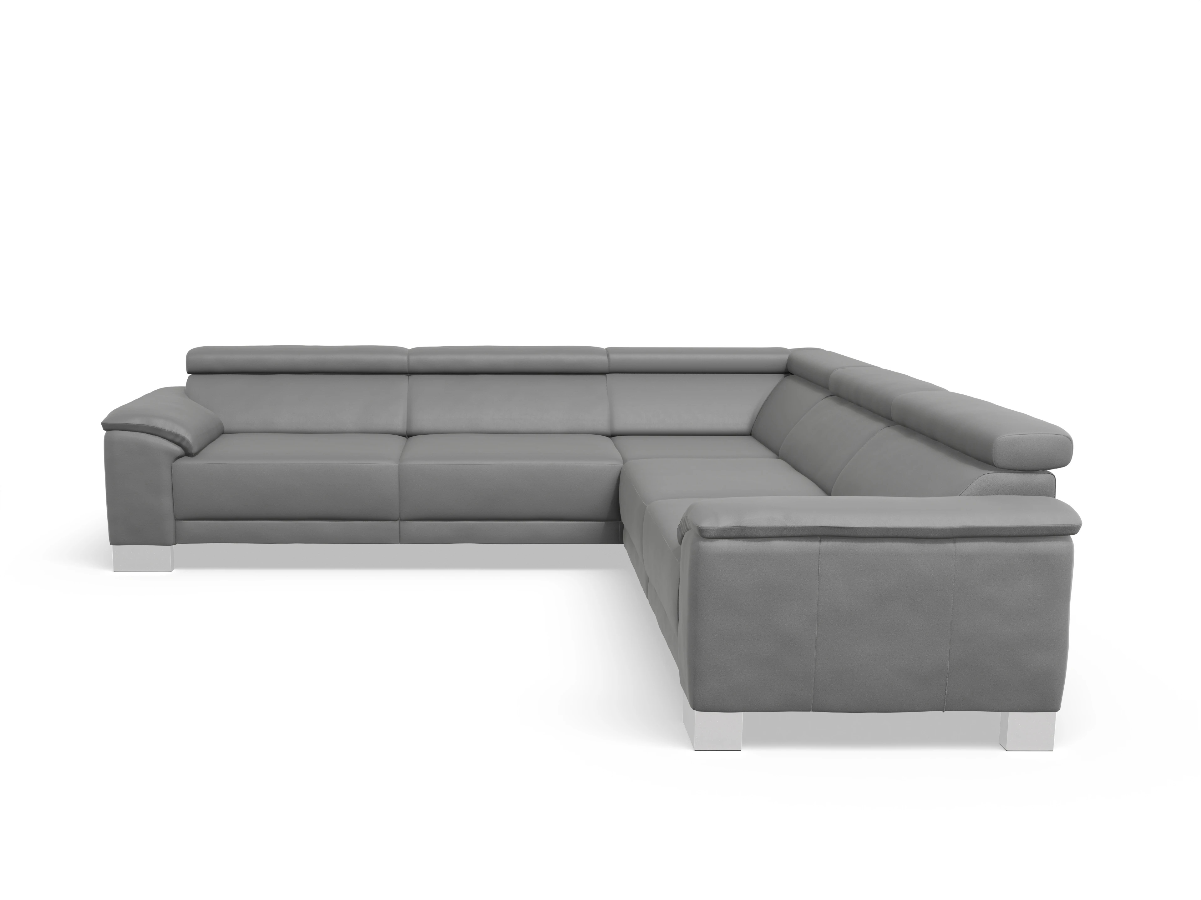 Ansicht des Produktes Antonio Ecksofa gleichschenklig in Leder Grau