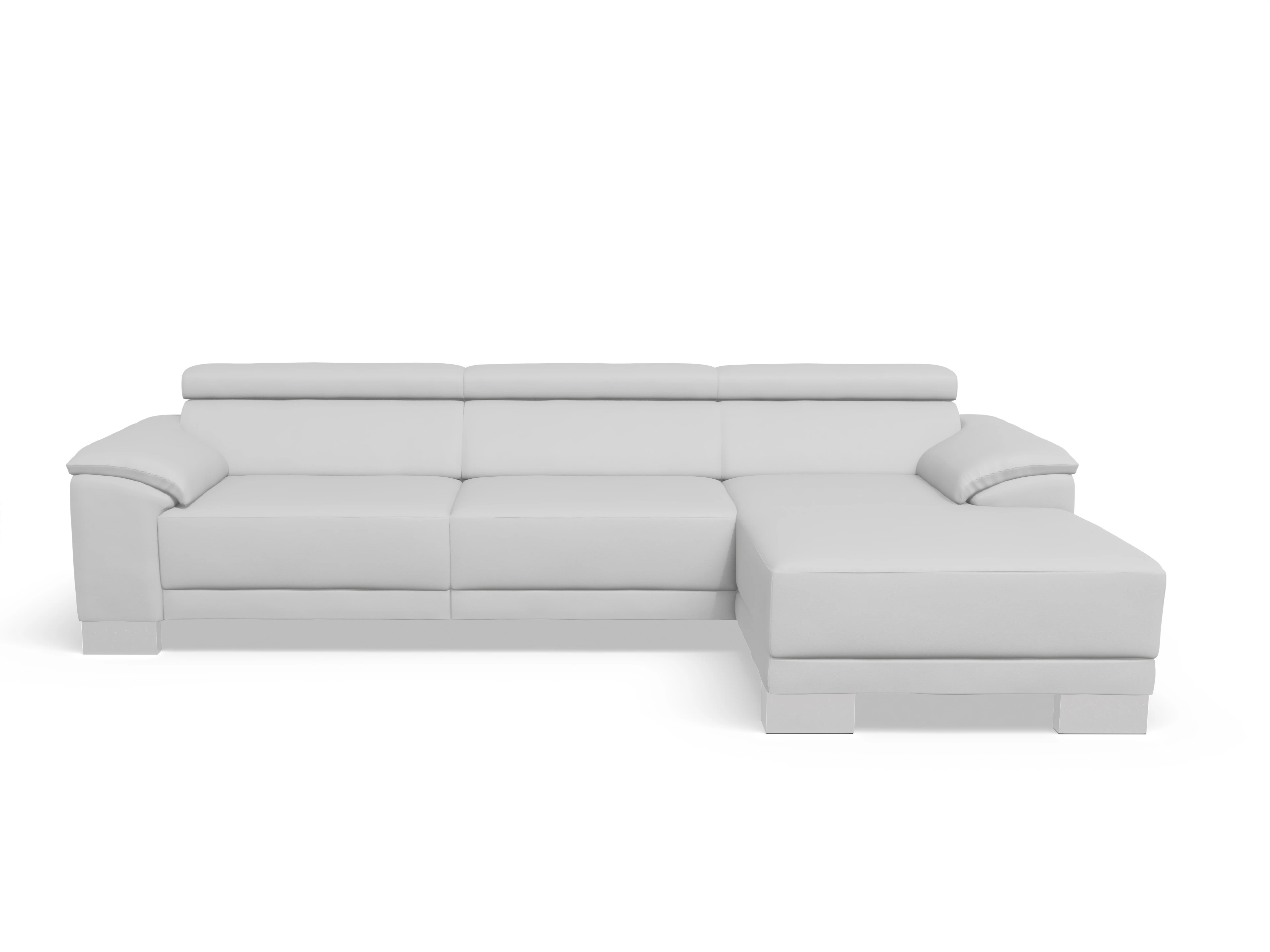 Antonio Ecksofa LO Large R Ansicht des Produktes Antonio Ecksofa rechts Abschluss offen in Leder Grau