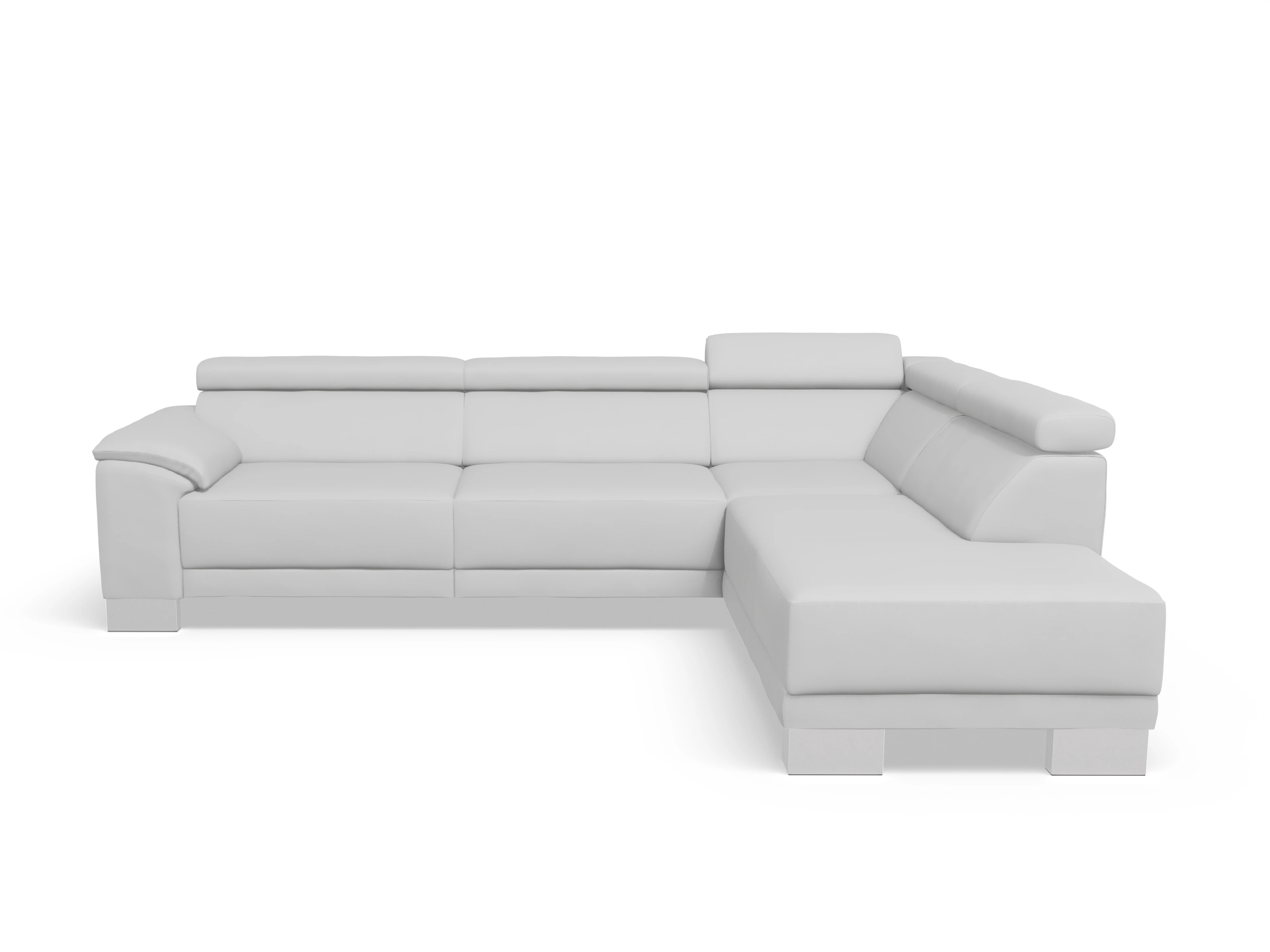 Antonio Ecksofa UM Large Plus R Ansicht des Produktes Antonio Ecksofa rechts Abschluss offen in Leder Grau