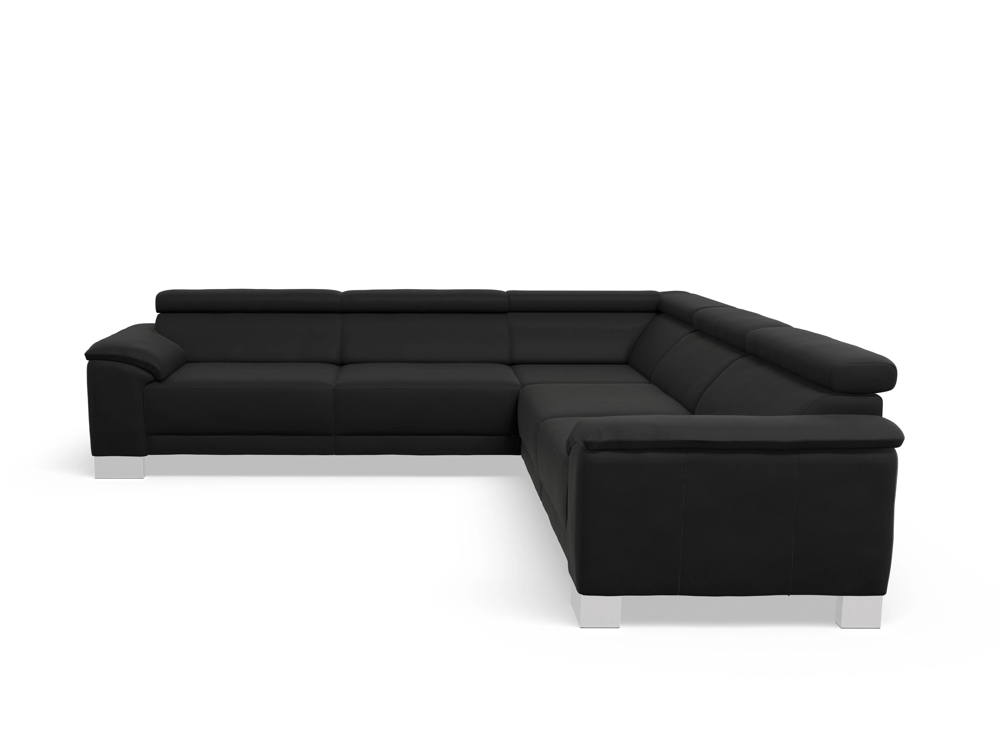 Ansicht des Produktes Antonio Ecksofa gleichschenklig in Leder Schwarz