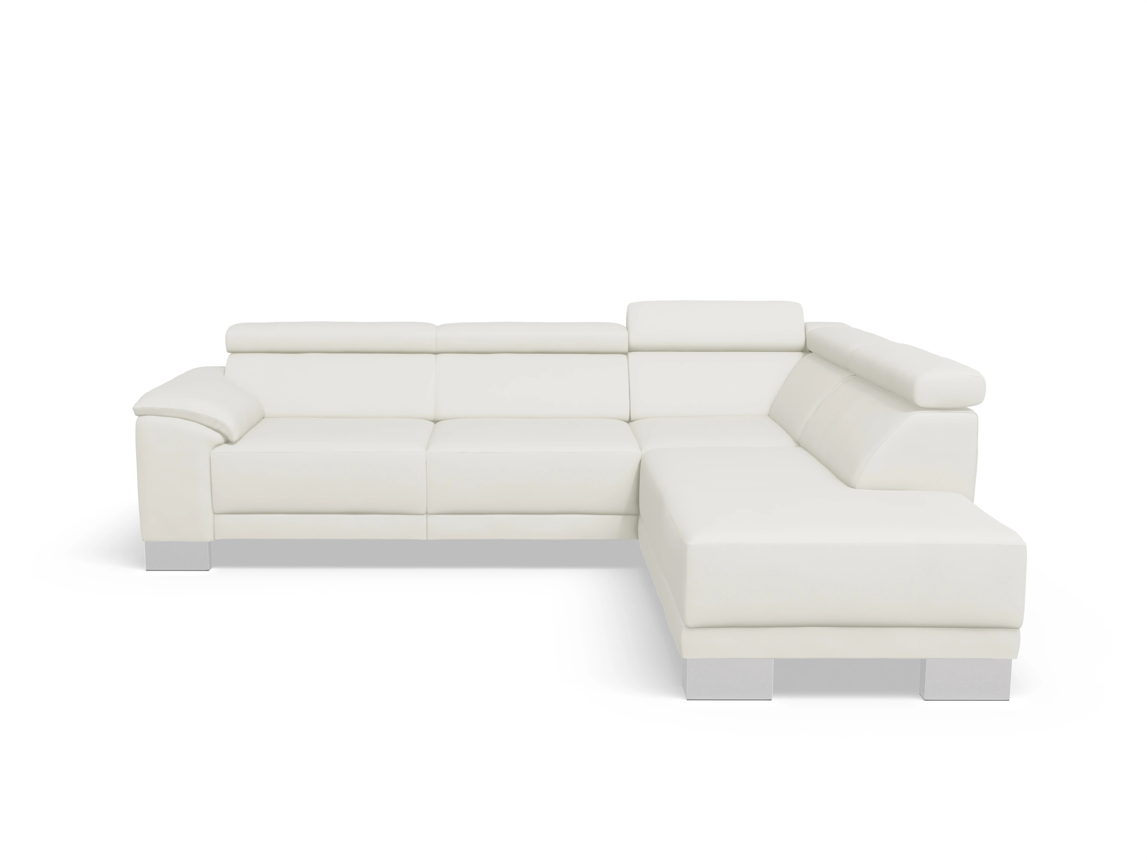 Ansicht des Produktes Antonio Ecksofa rechts Abschluss offen in Leder Weiss