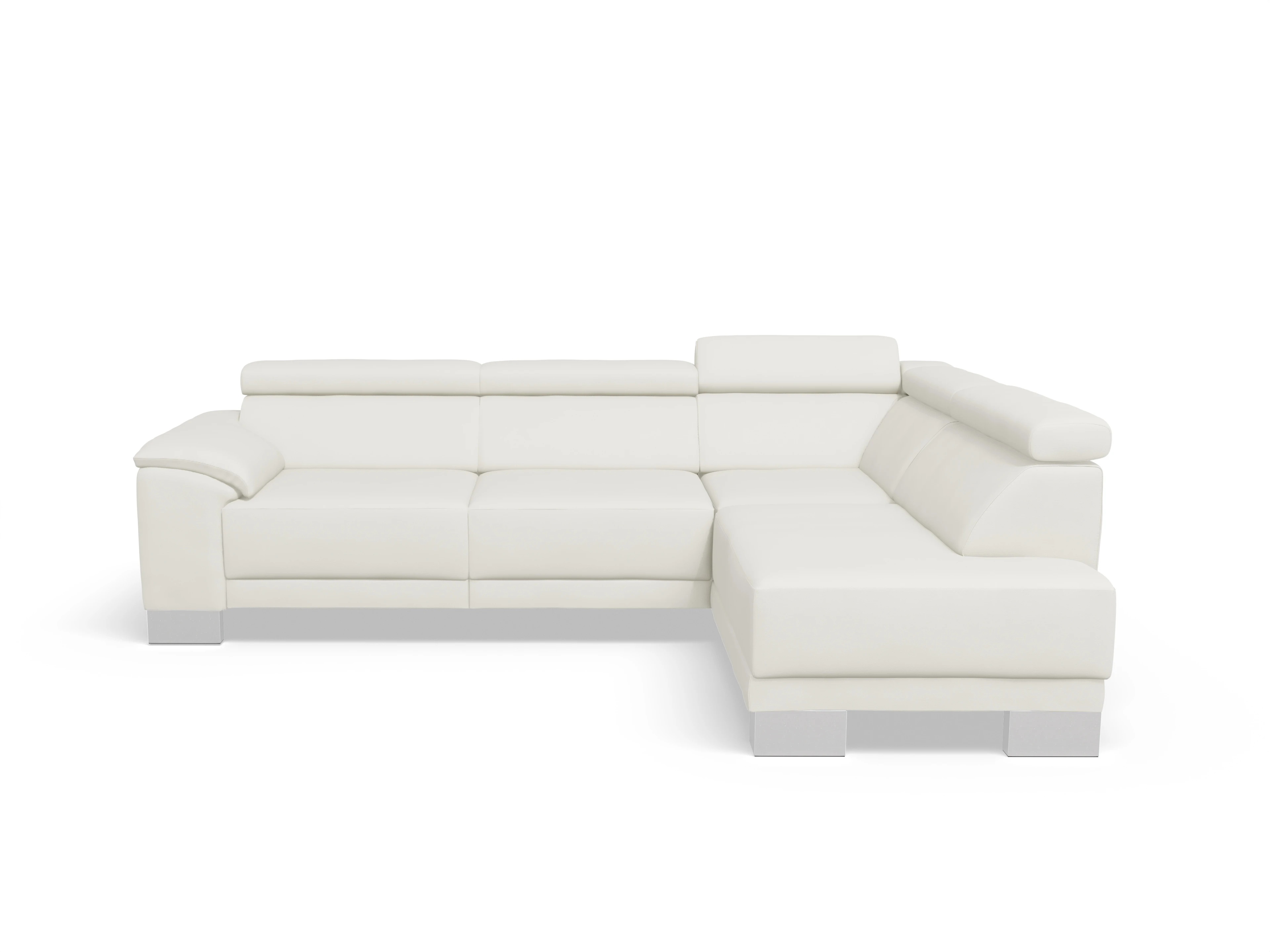 Ansicht des Produktes Antonio Ecksofa rechts Abschluss offen in Leder Weiss
