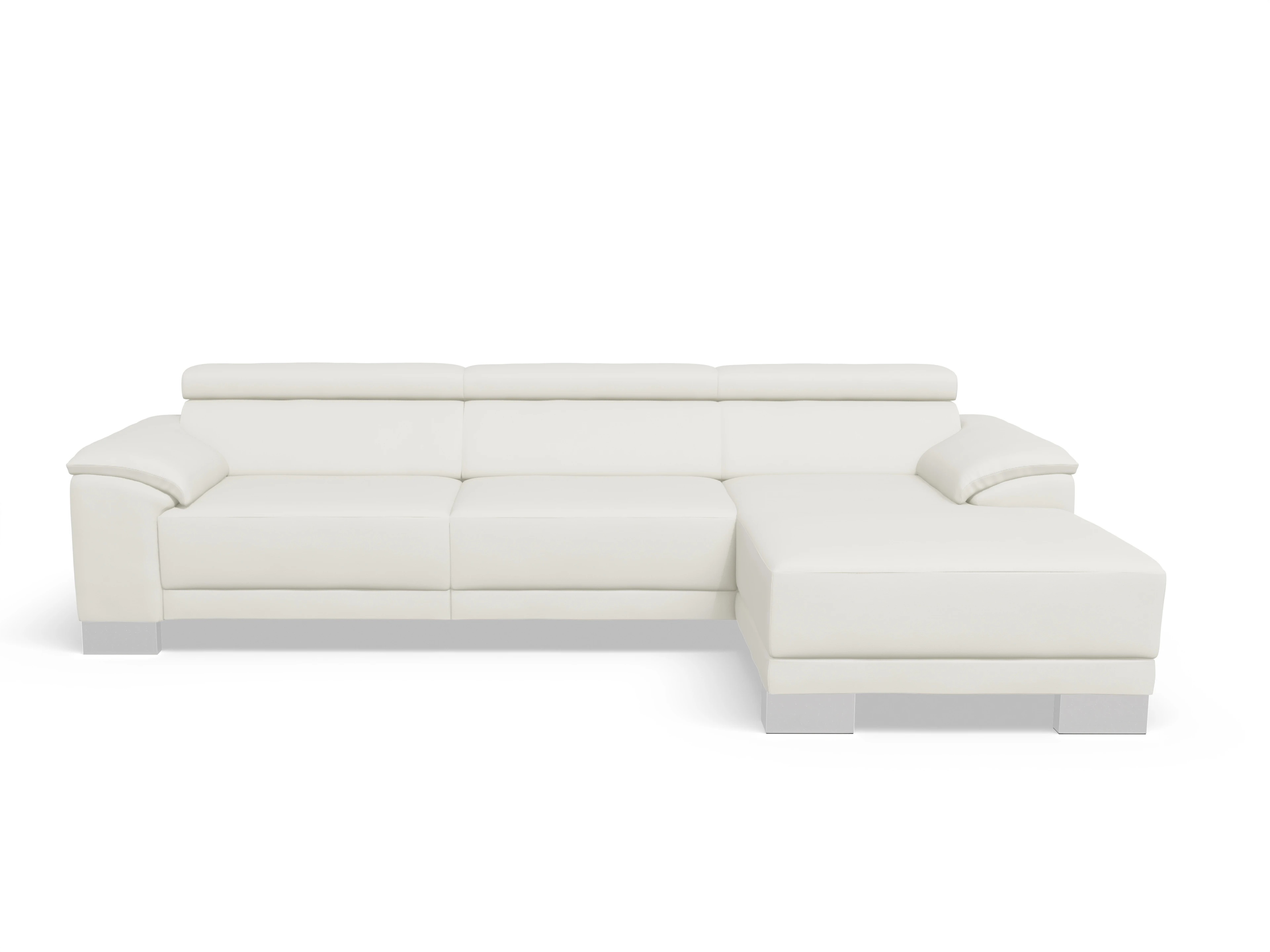 Ansicht des Produktes Antonio Ecksofa rechts Abschluss offen in Leder Weiss