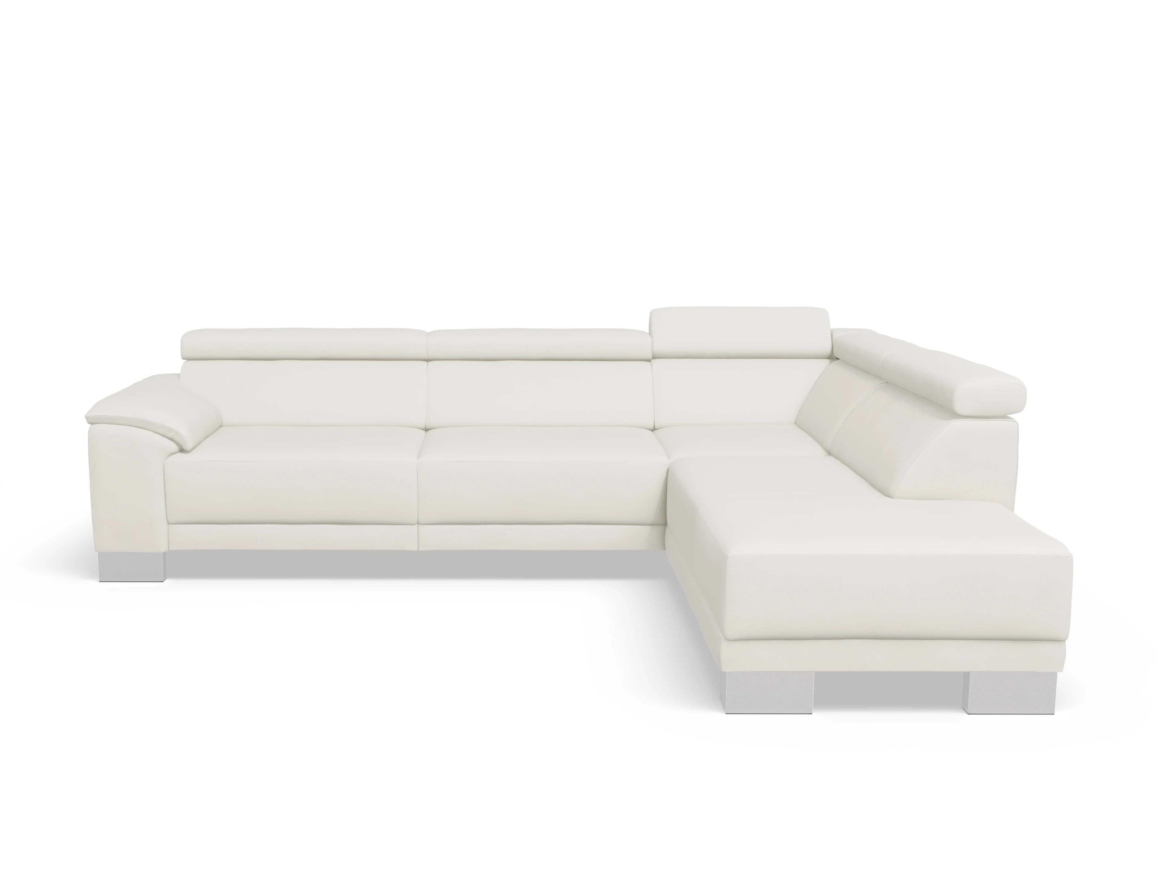 Ansicht des Produktes Antonio Ecksofa rechts Abschluss offen in Leder Weiss