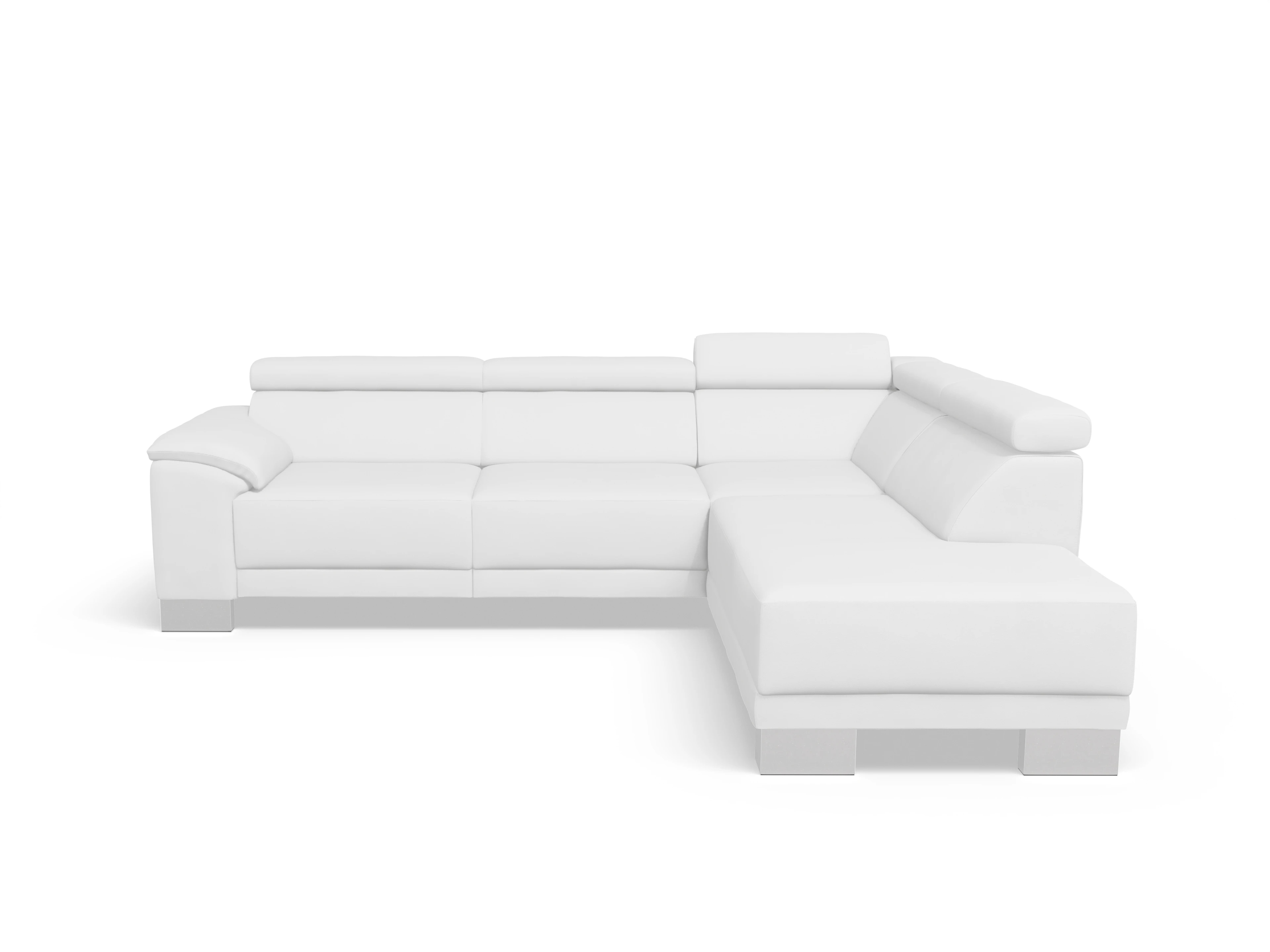 Antonio Ecksofa UM Medium Plus R Ansicht des Produktes Antonio Ecksofa rechts Abschluss offen in Leder Beige