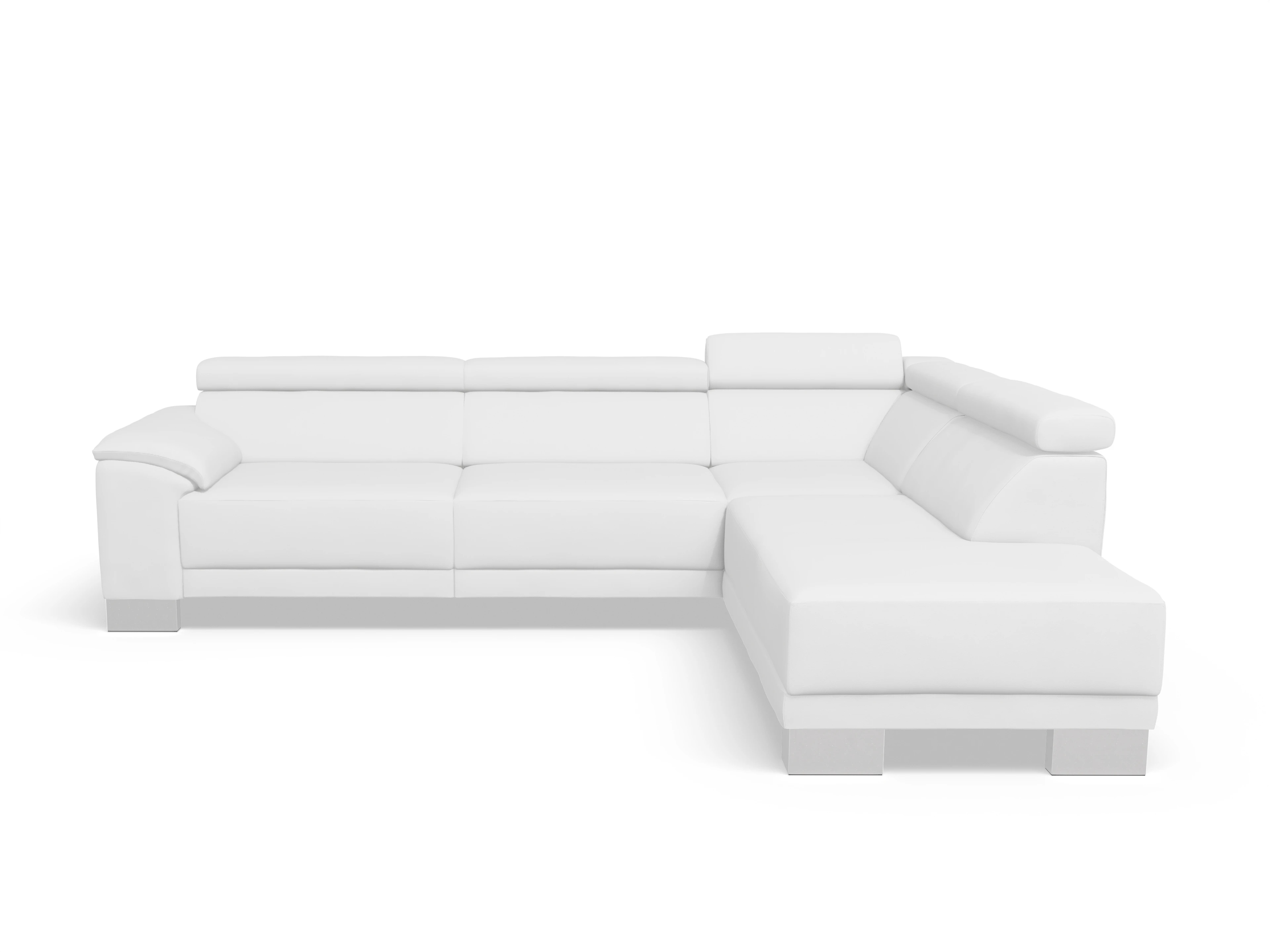 Ansicht des Produktes Antonio Ecksofa rechts Abschluss offen in Leder Beige