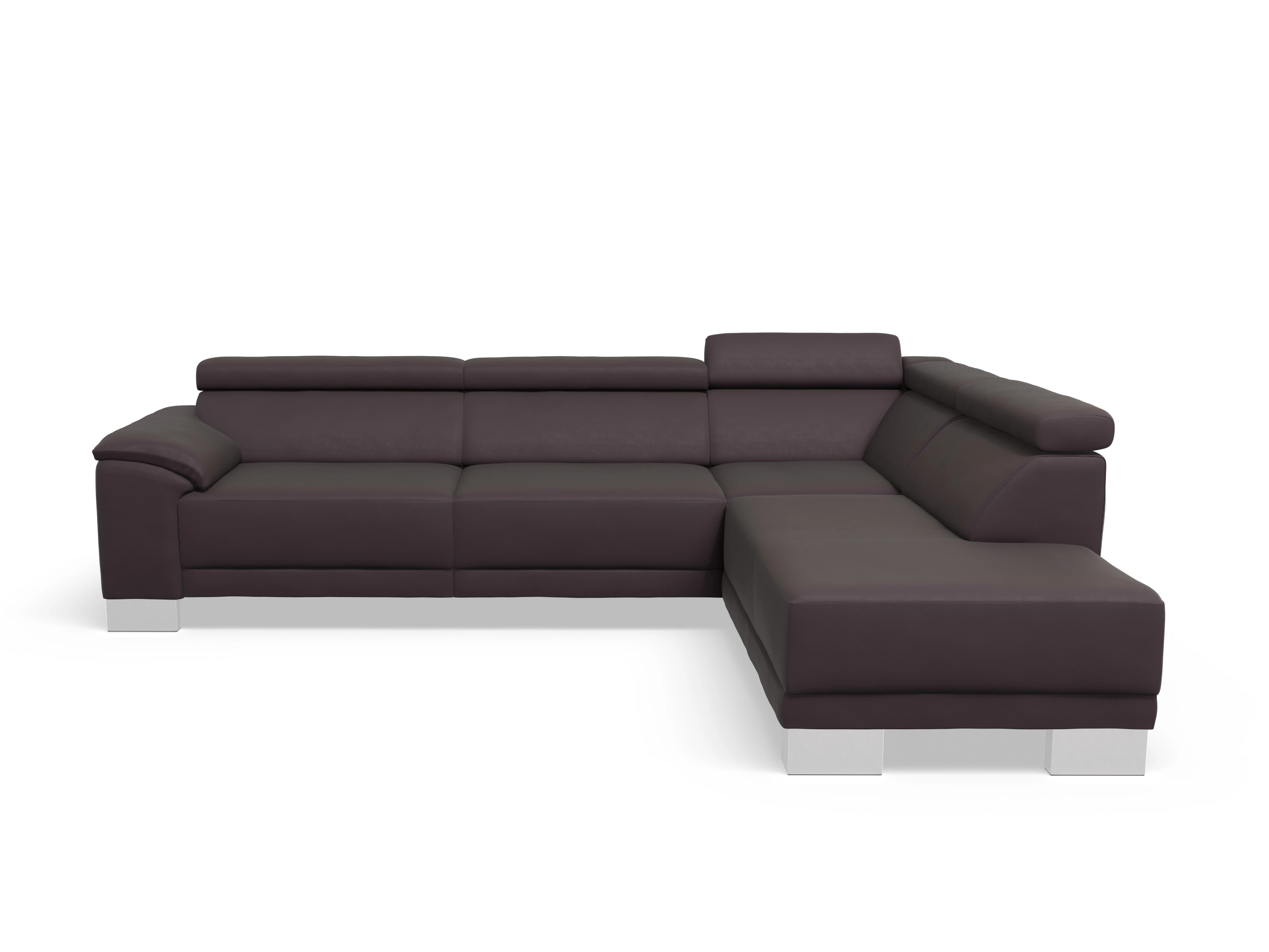 Ansicht des Produktes Antonio Ecksofa rechts Abschluss offen in Leder Braun